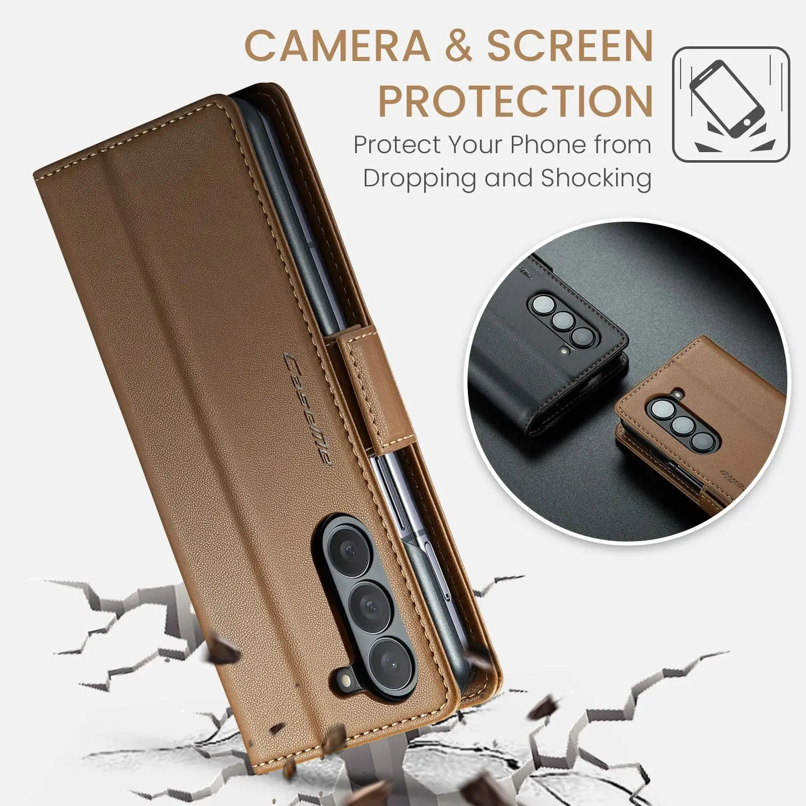 RFID Leather Card Holder Case For Samsung Z Fold