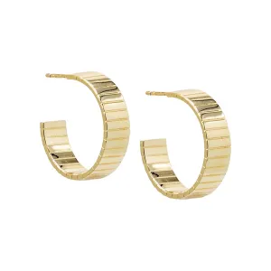 Ridged Flat Hoop Earring