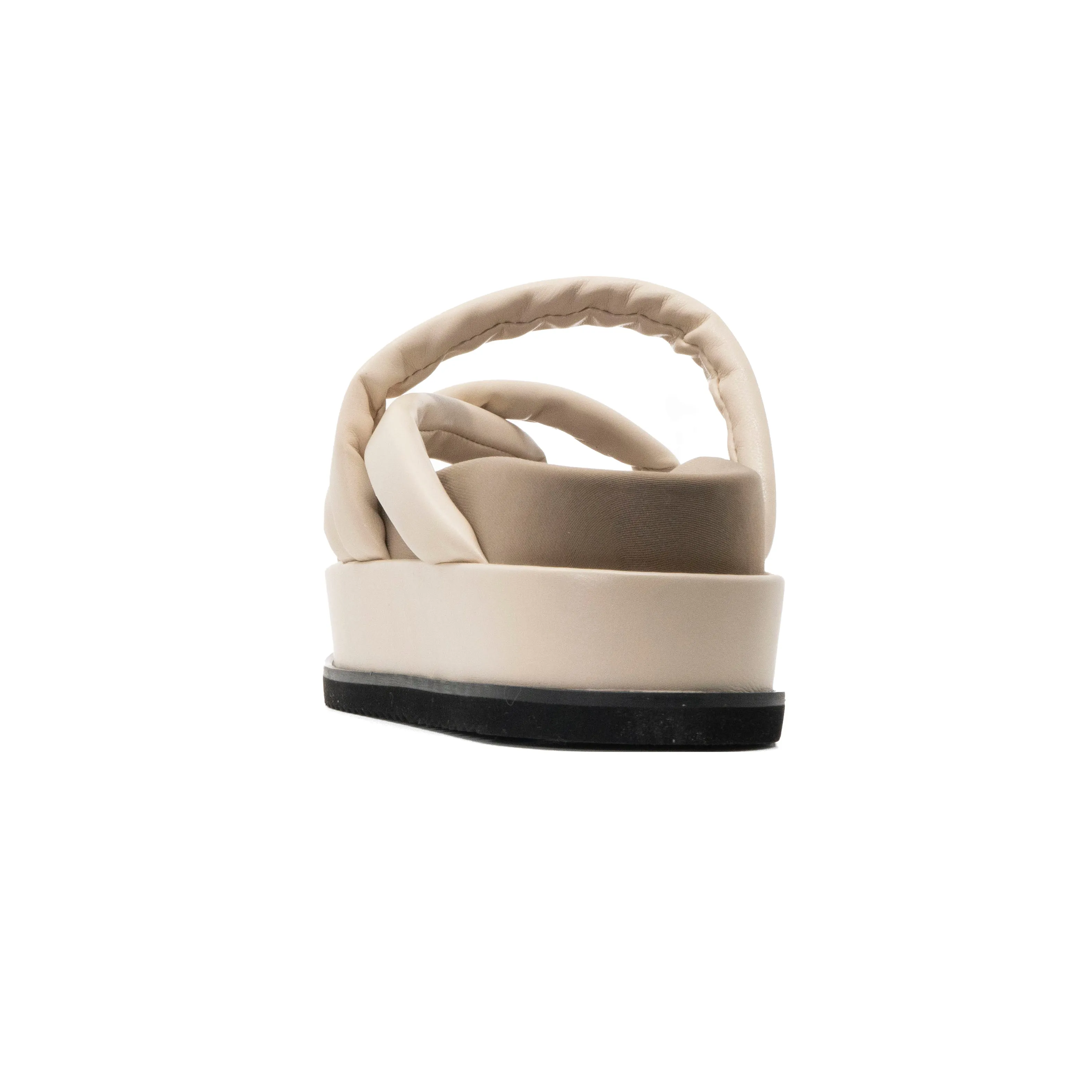 ROAM ASYMMETRICAL STACK PLATFORM CREAM VEGAN LEATHER