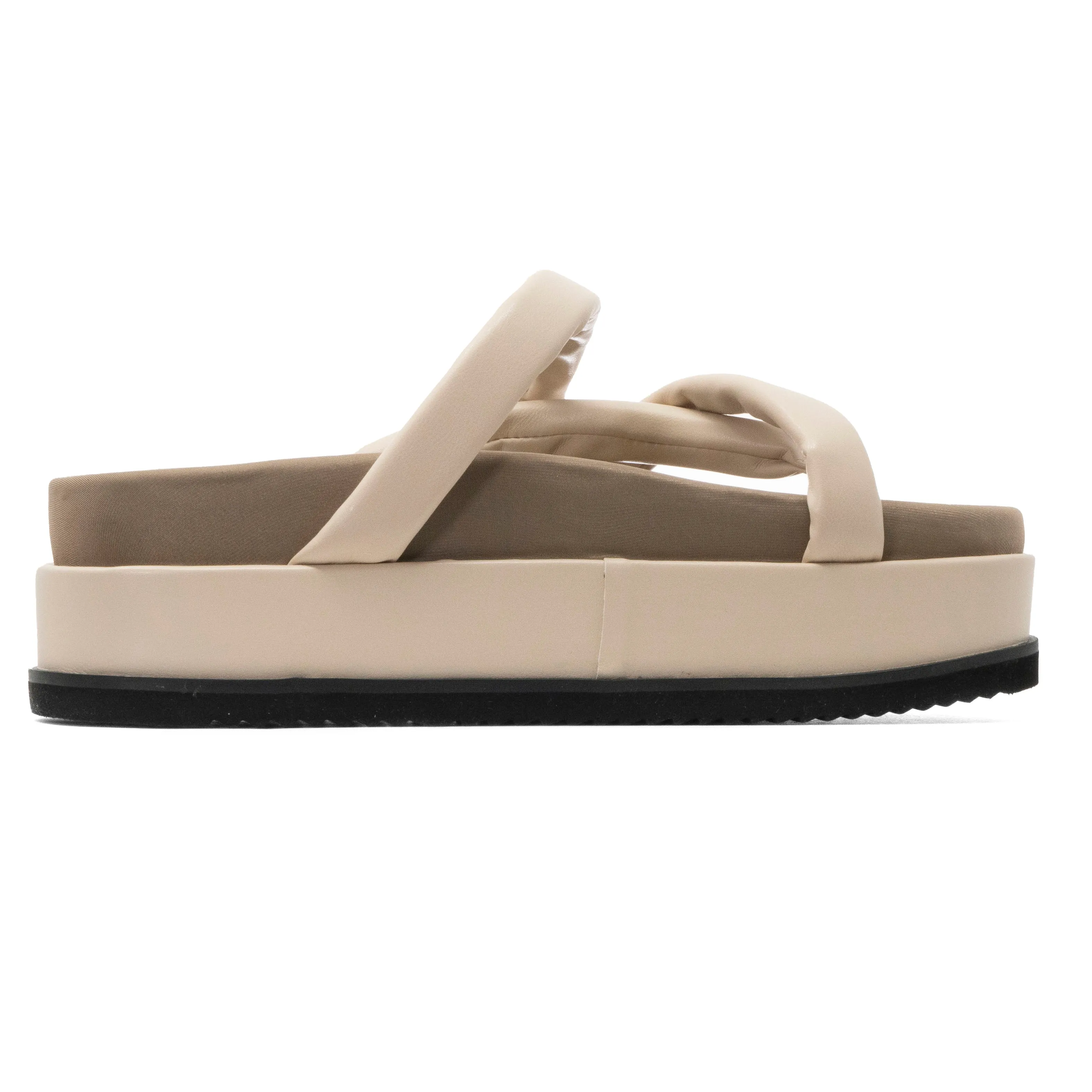 ROAM ASYMMETRICAL STACK PLATFORM CREAM VEGAN LEATHER