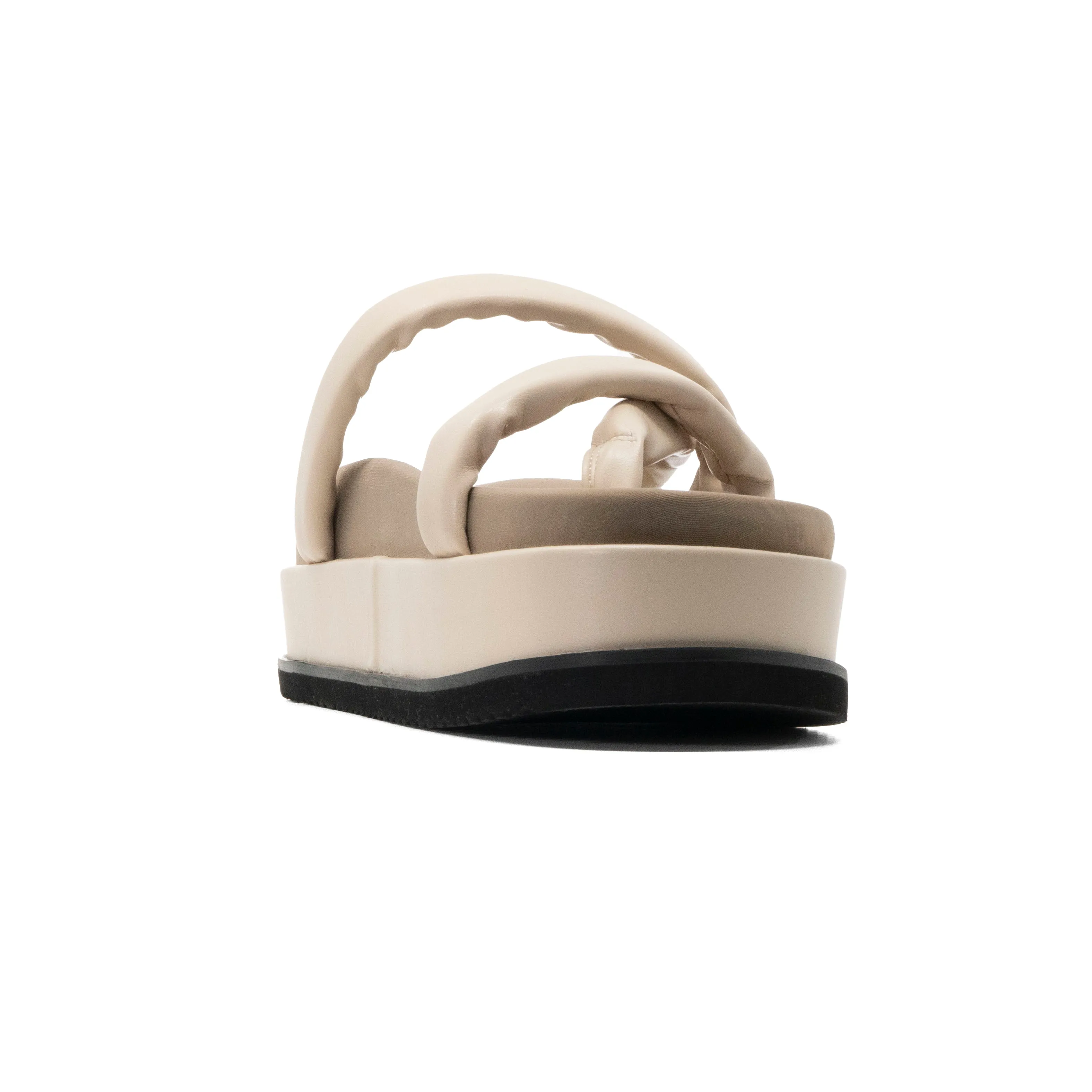 ROAM ASYMMETRICAL STACK PLATFORM CREAM VEGAN LEATHER