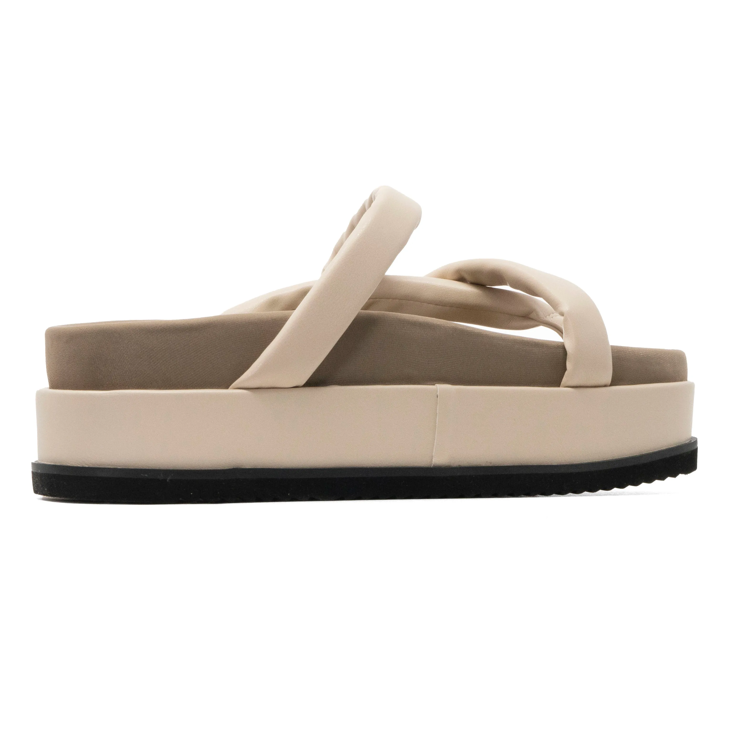 ROAM ASYMMETRICAL STACK PLATFORM CREAM VEGAN LEATHER