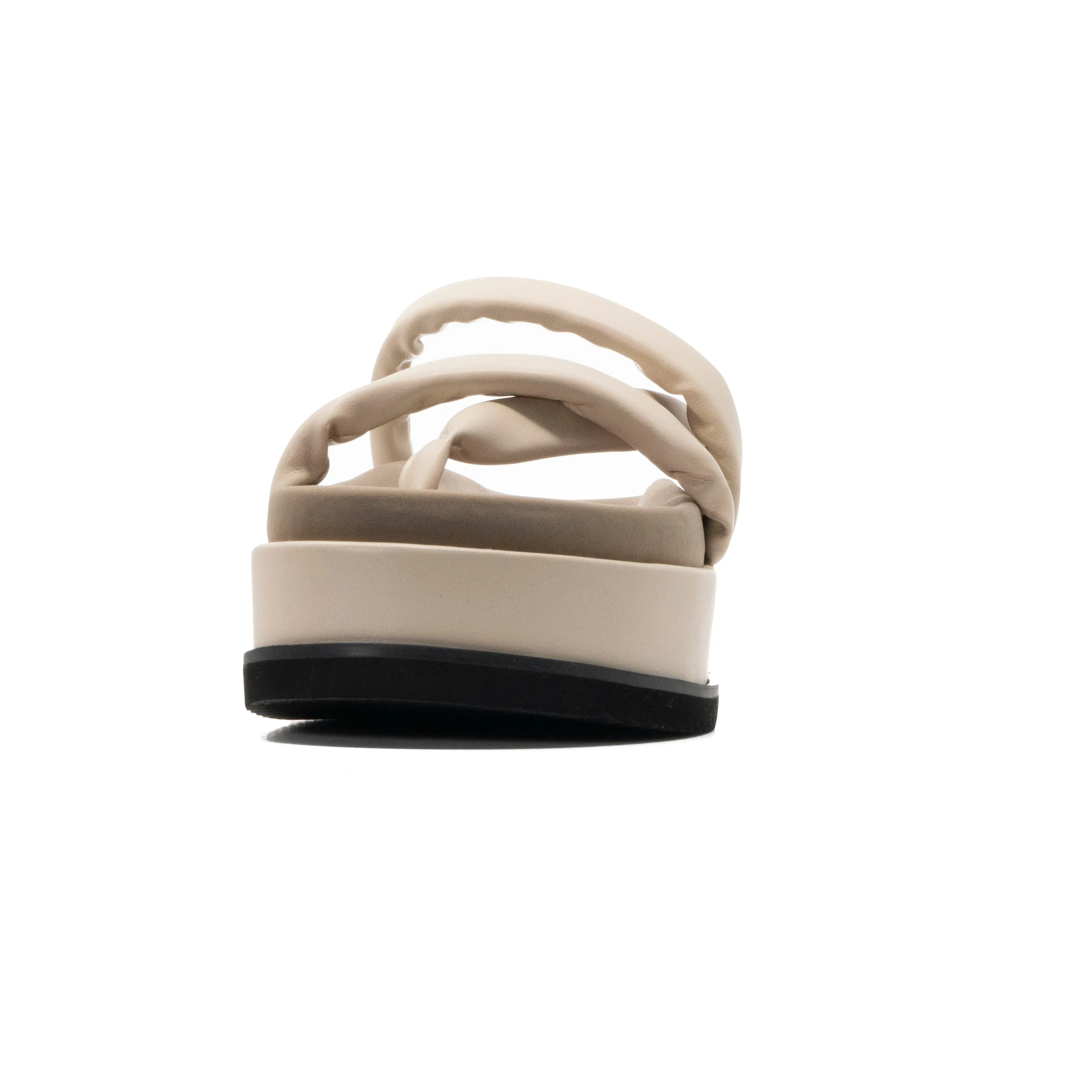 ROAM ASYMMETRICAL STACK PLATFORM CREAM VEGAN LEATHER