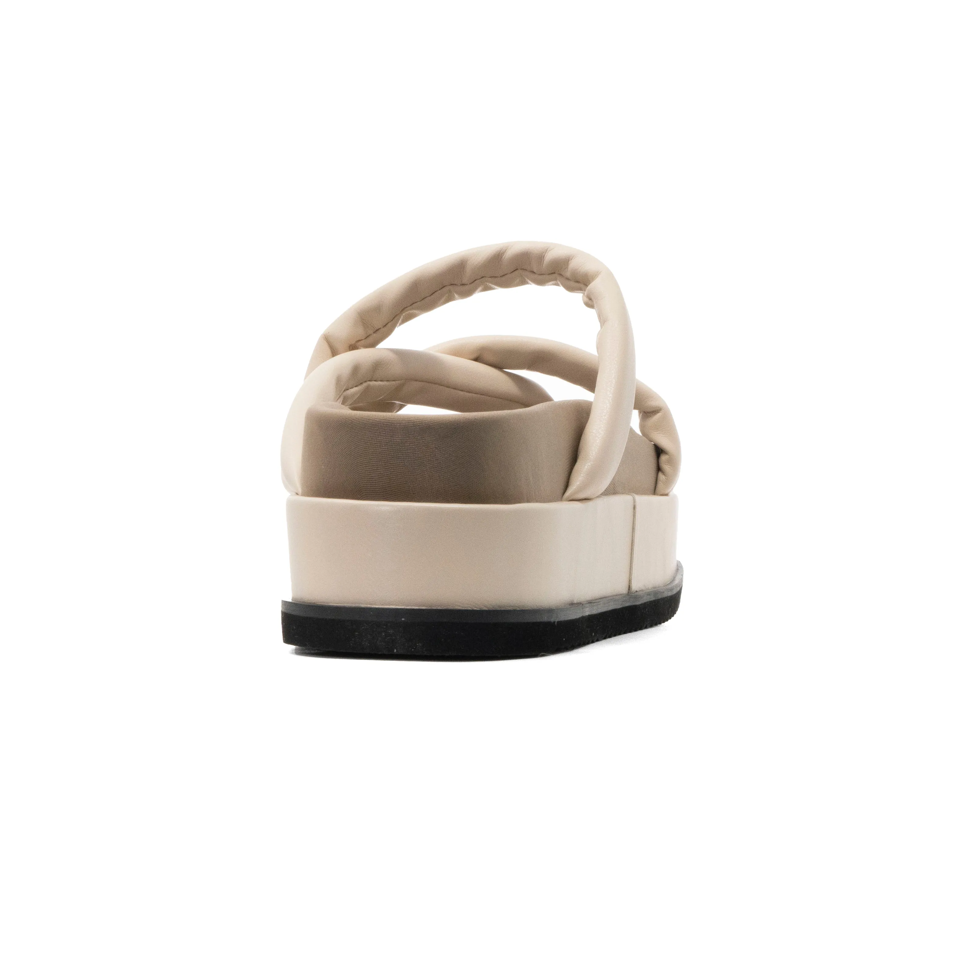 ROAM ASYMMETRICAL STACK PLATFORM CREAM VEGAN LEATHER
