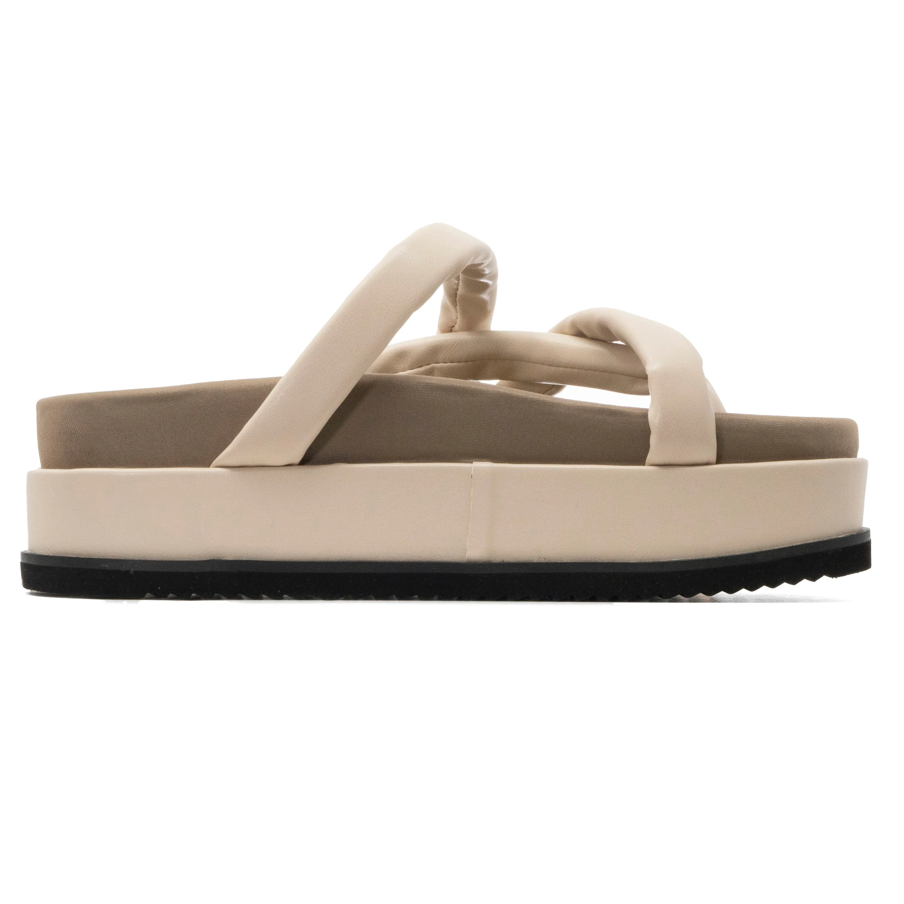 ROAM ASYMMETRICAL STACK PLATFORM CREAM VEGAN LEATHER