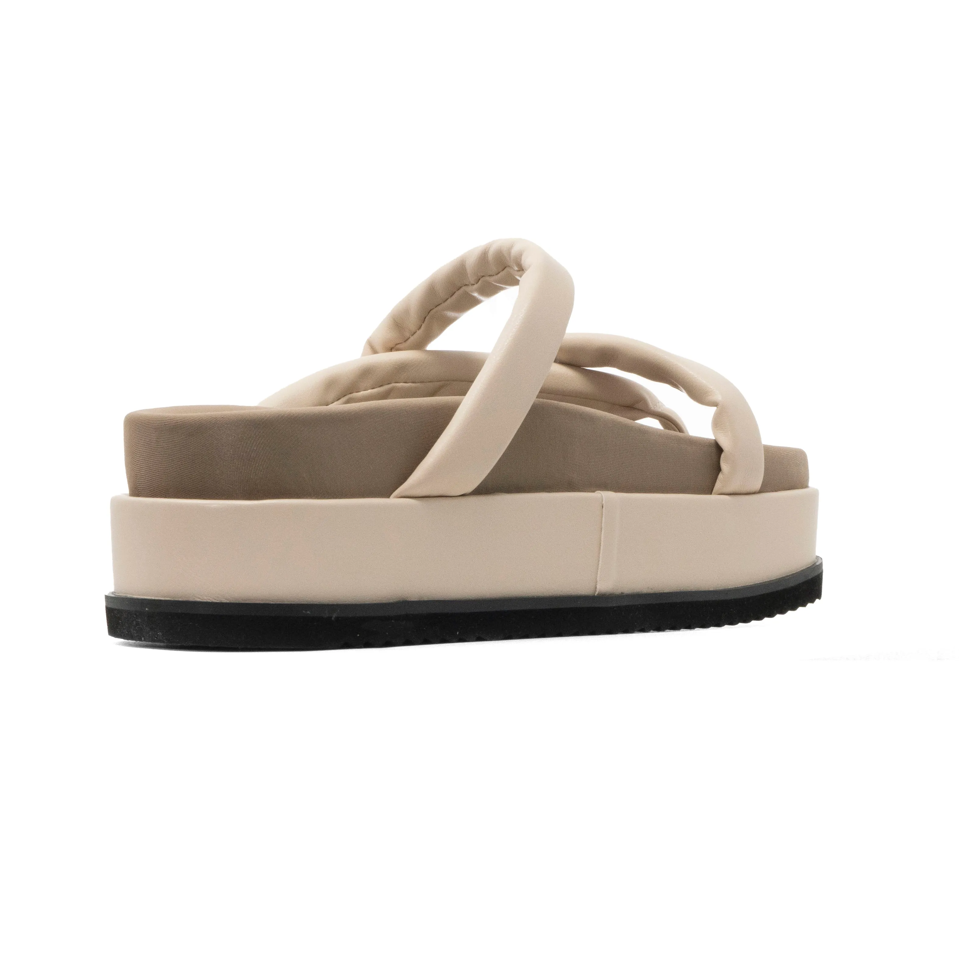 ROAM ASYMMETRICAL STACK PLATFORM CREAM VEGAN LEATHER