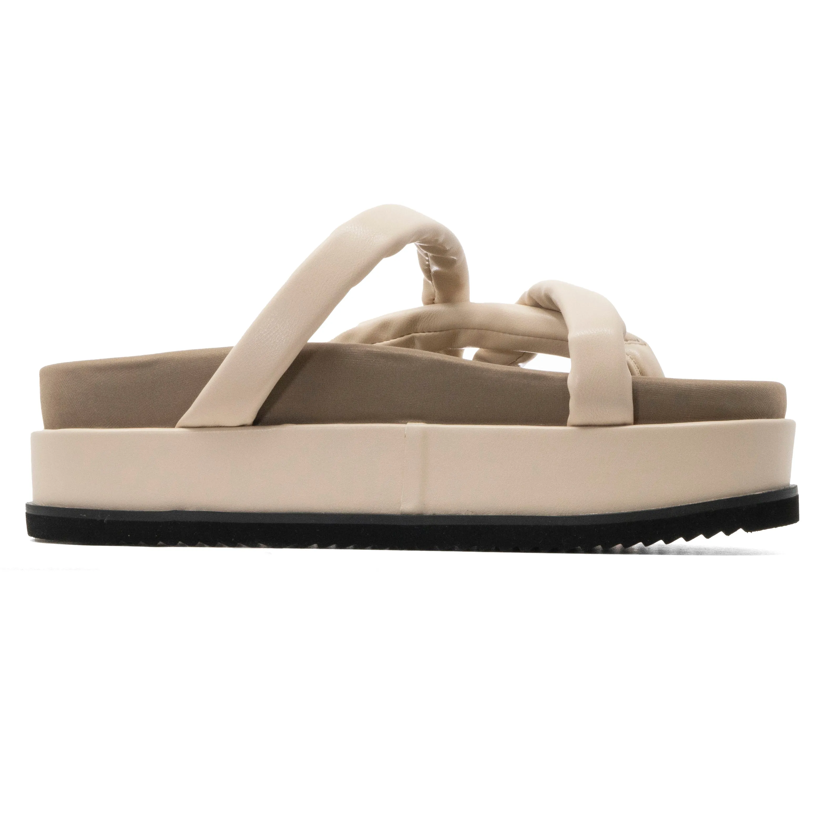ROAM ASYMMETRICAL STACK PLATFORM CREAM VEGAN LEATHER
