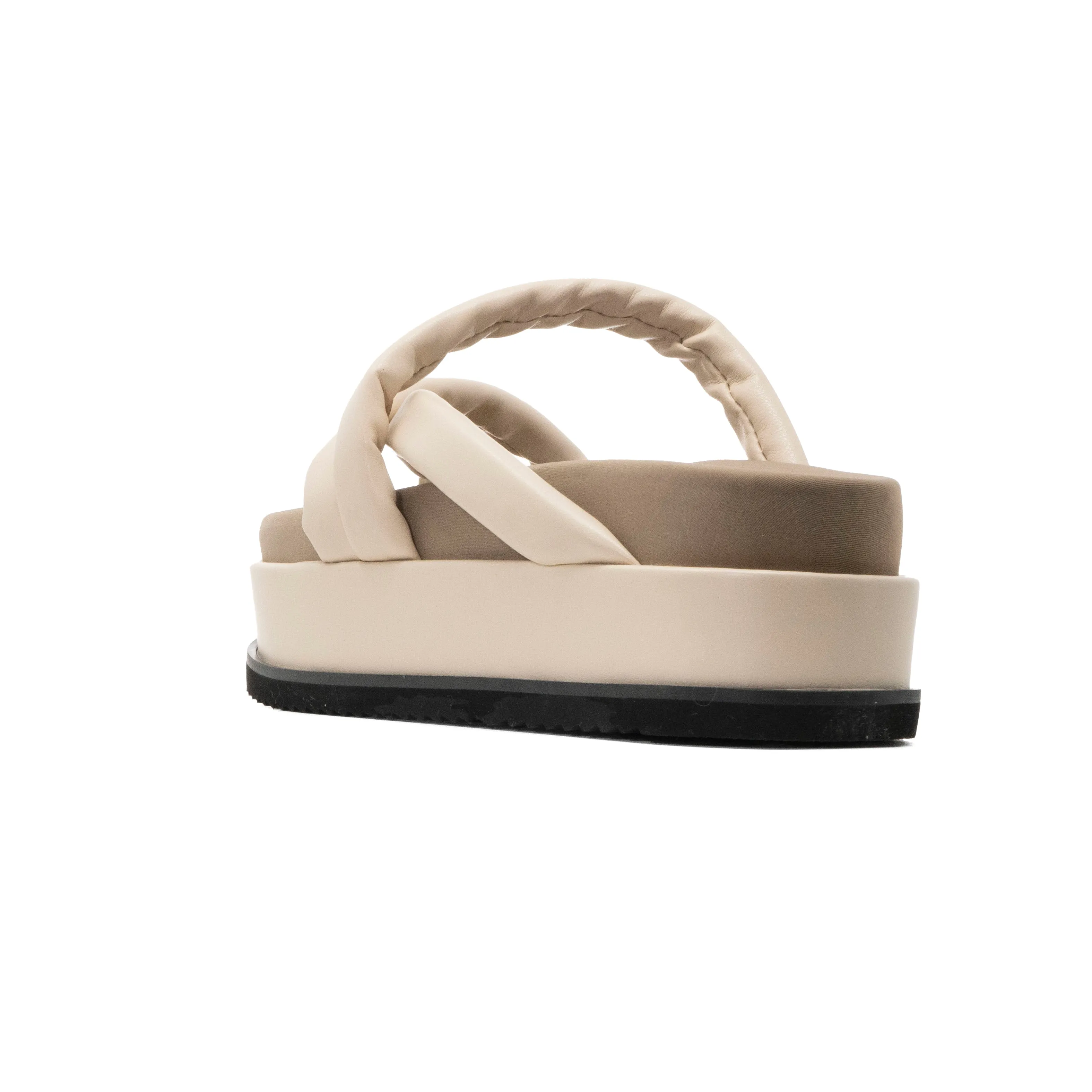 ROAM ASYMMETRICAL STACK PLATFORM CREAM VEGAN LEATHER