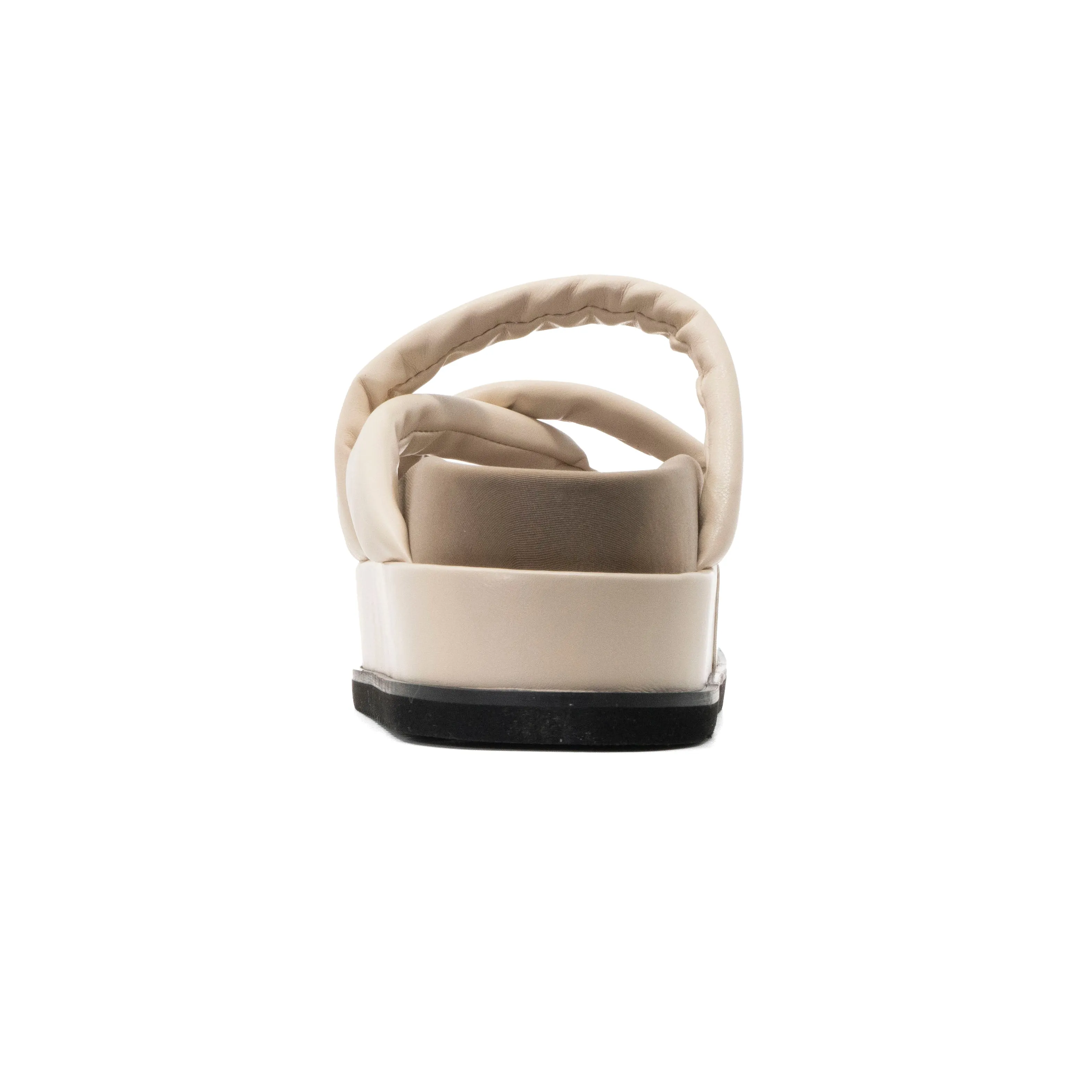 ROAM ASYMMETRICAL STACK PLATFORM CREAM VEGAN LEATHER