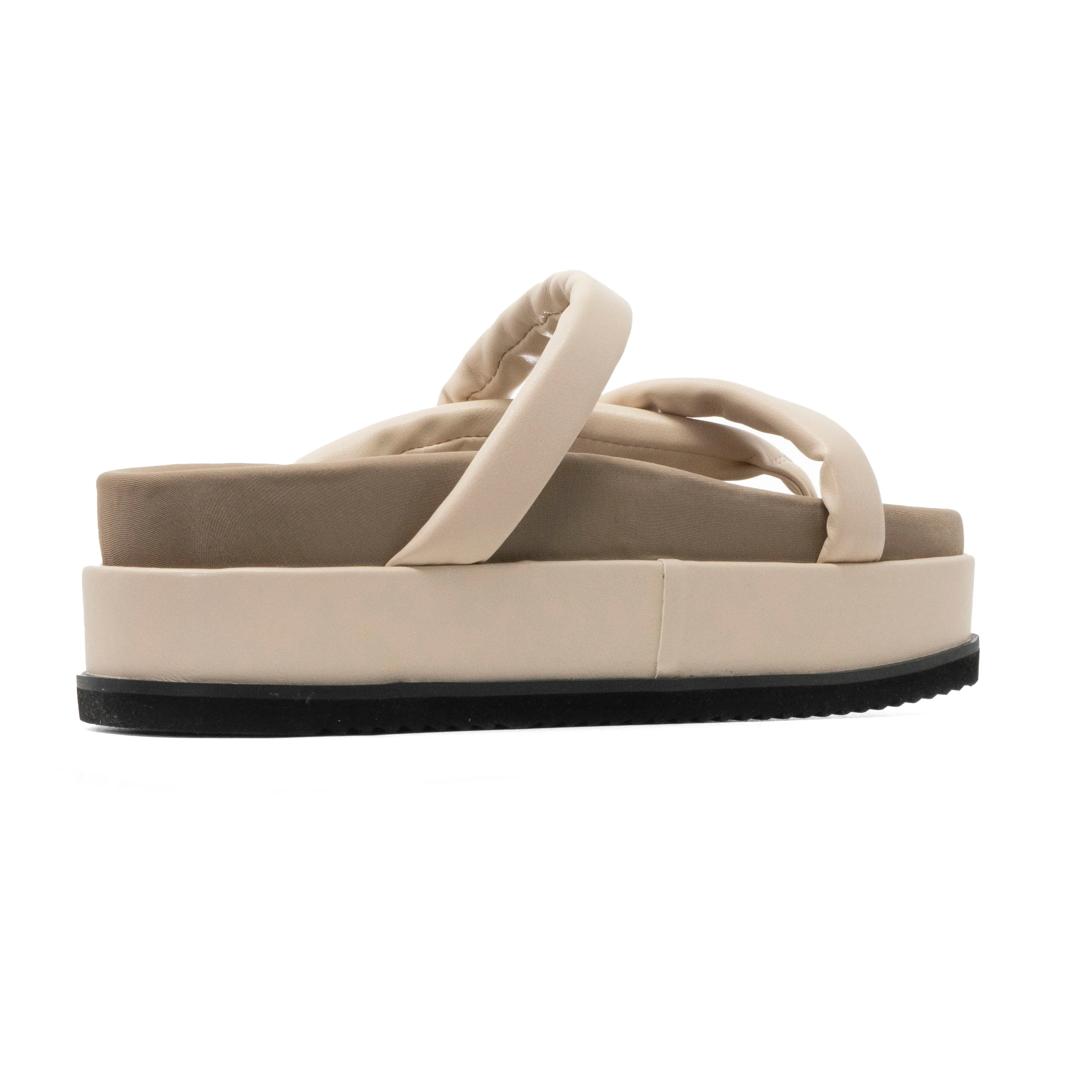 ROAM ASYMMETRICAL STACK PLATFORM CREAM VEGAN LEATHER