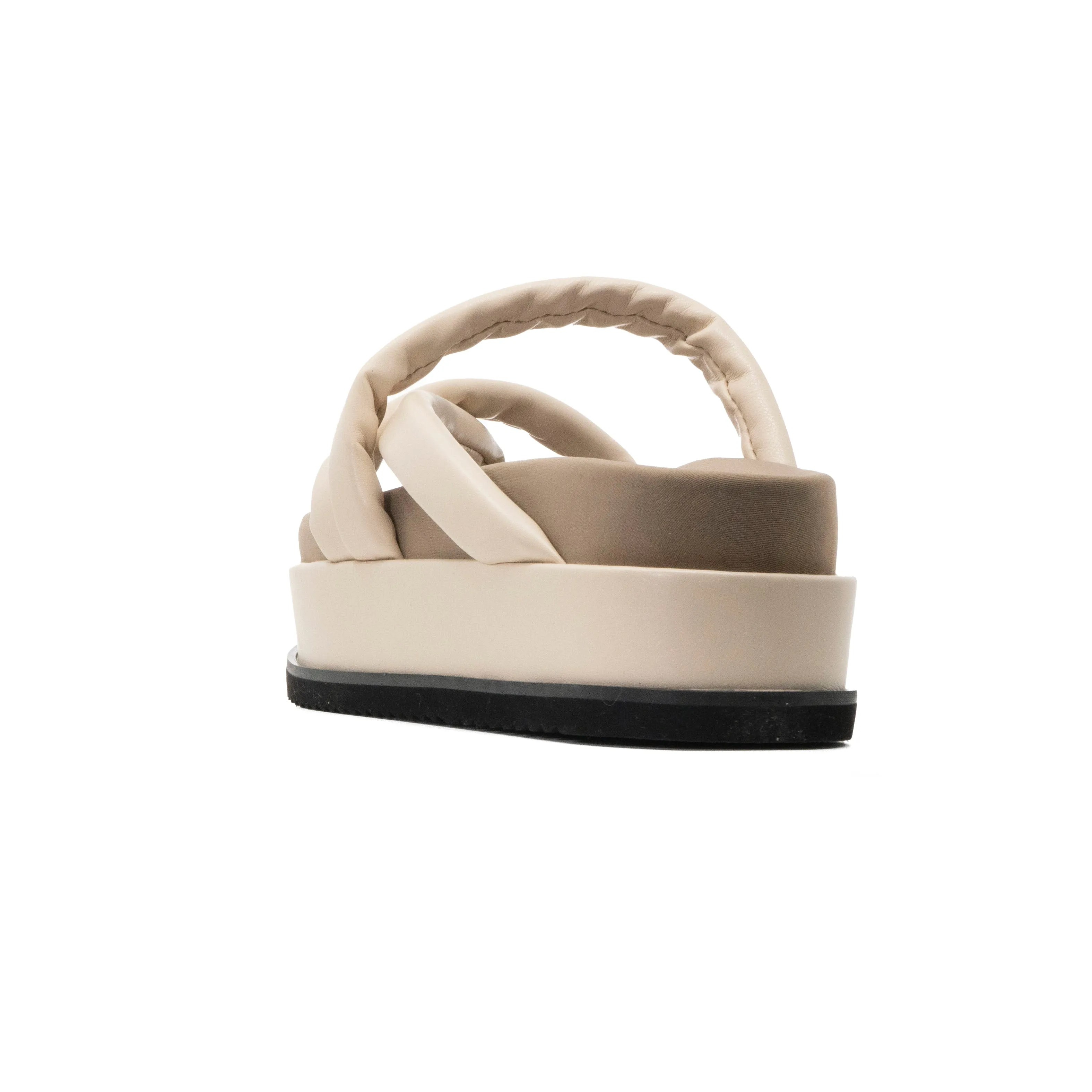 ROAM ASYMMETRICAL STACK PLATFORM CREAM VEGAN LEATHER