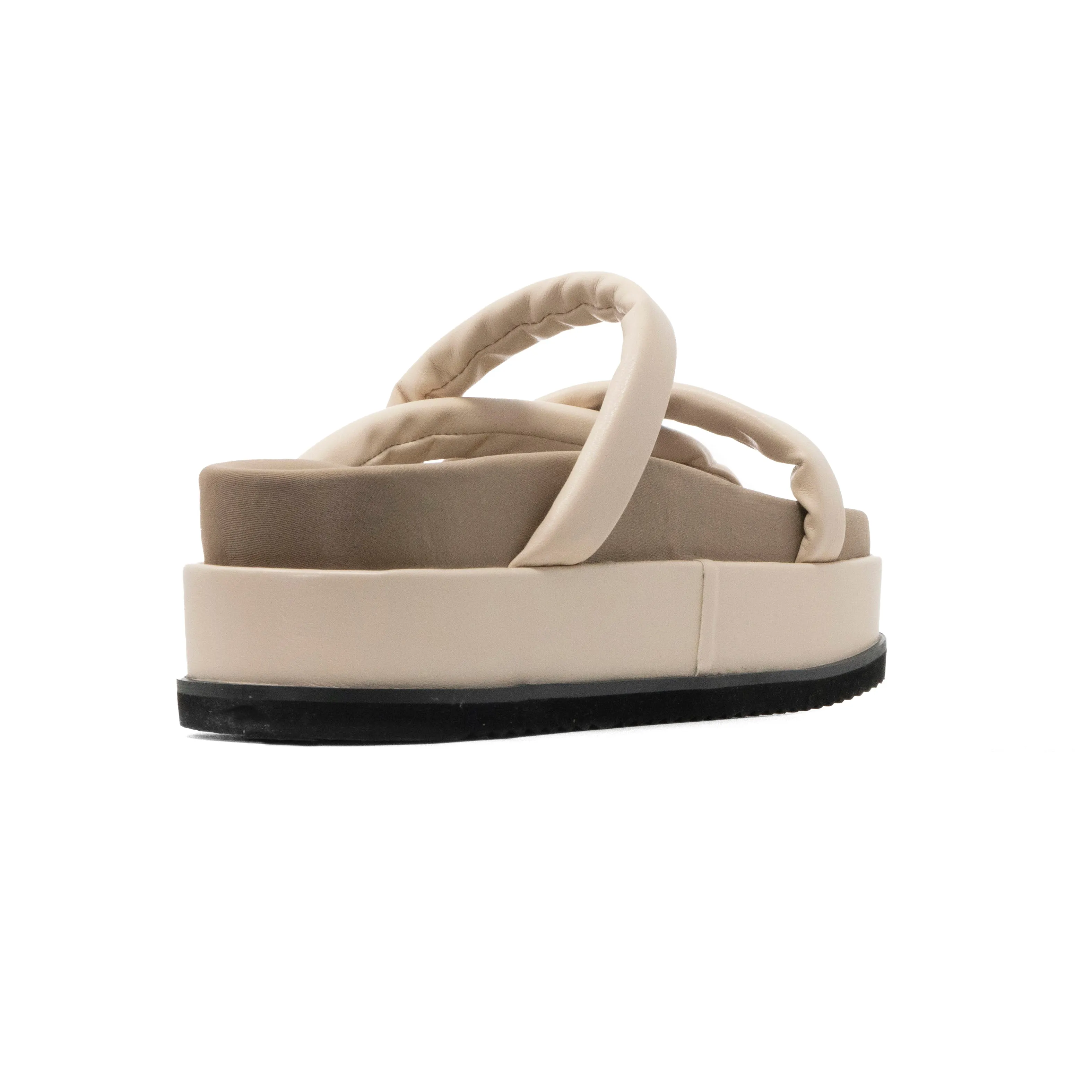 ROAM ASYMMETRICAL STACK PLATFORM CREAM VEGAN LEATHER