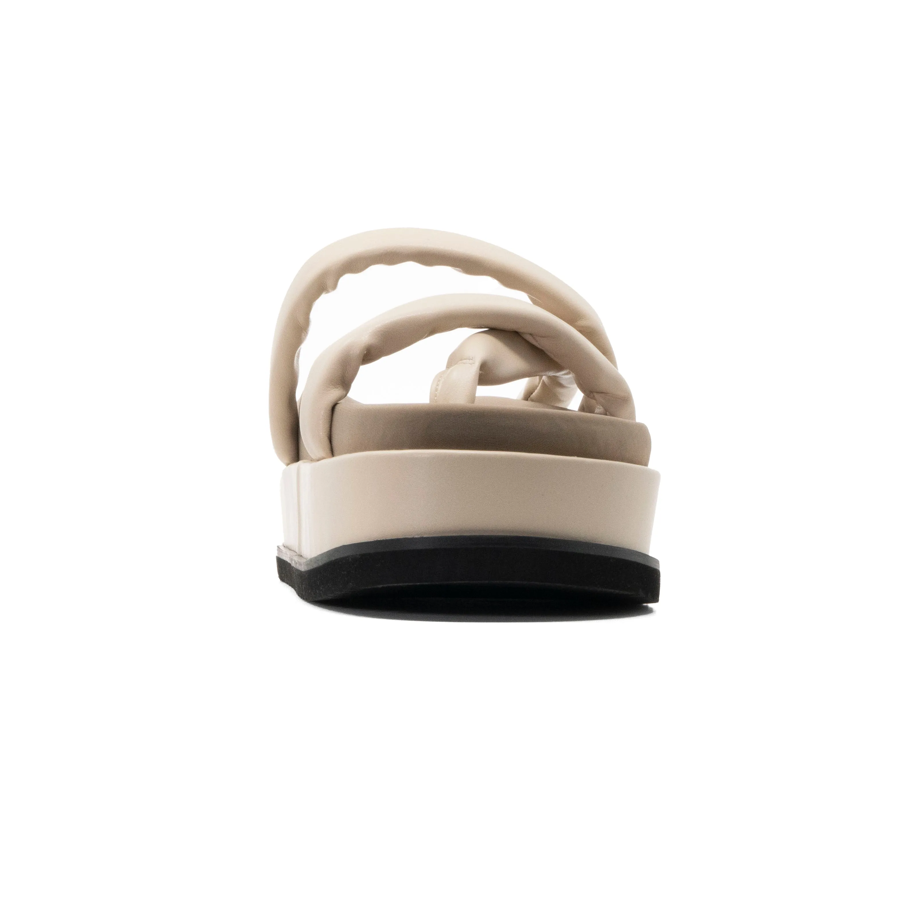 ROAM ASYMMETRICAL STACK PLATFORM CREAM VEGAN LEATHER