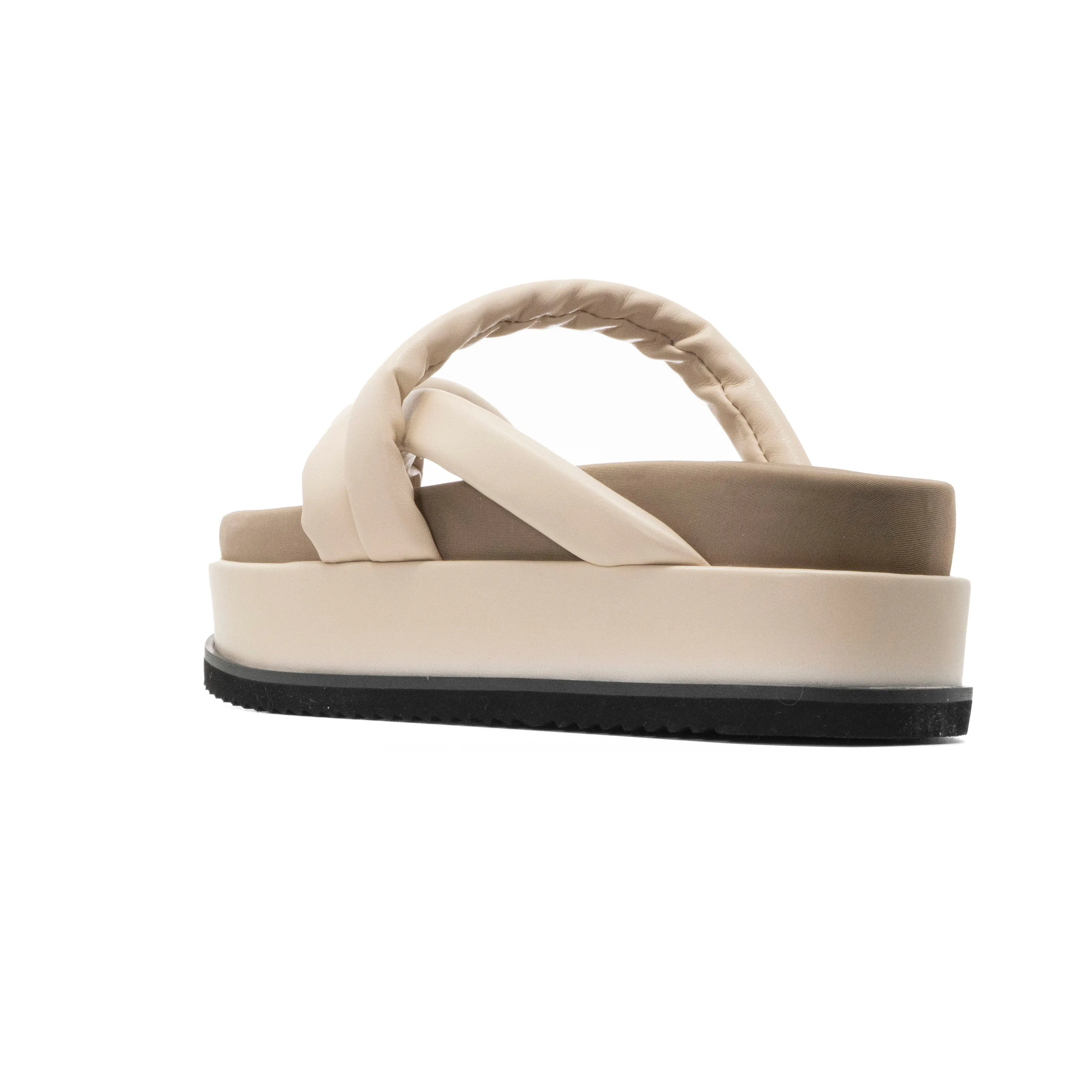 ROAM ASYMMETRICAL STACK PLATFORM CREAM VEGAN LEATHER