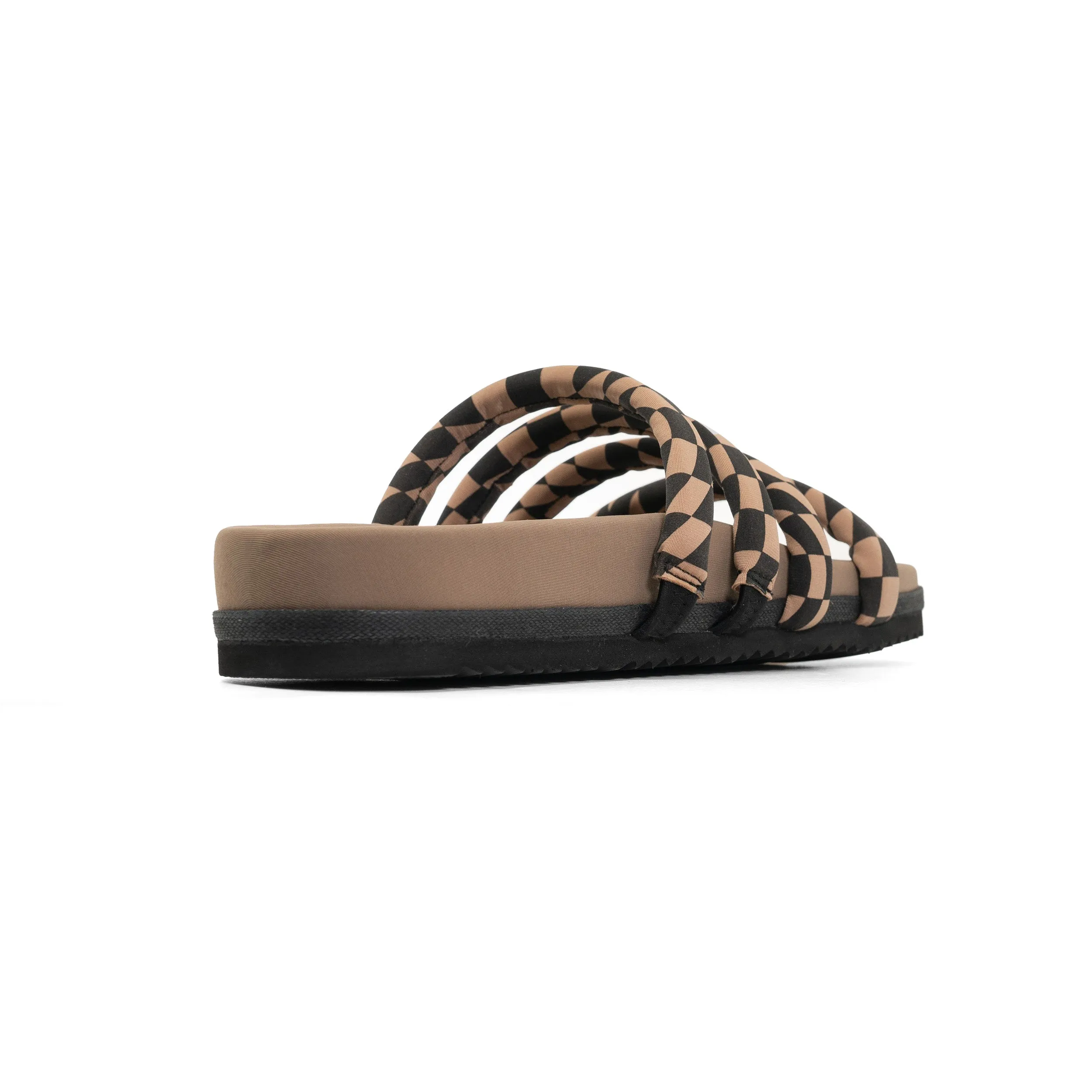 ROAM QUATTRO SANDAL BLACK & BEIGE WAVY CHECK NEOPRENE