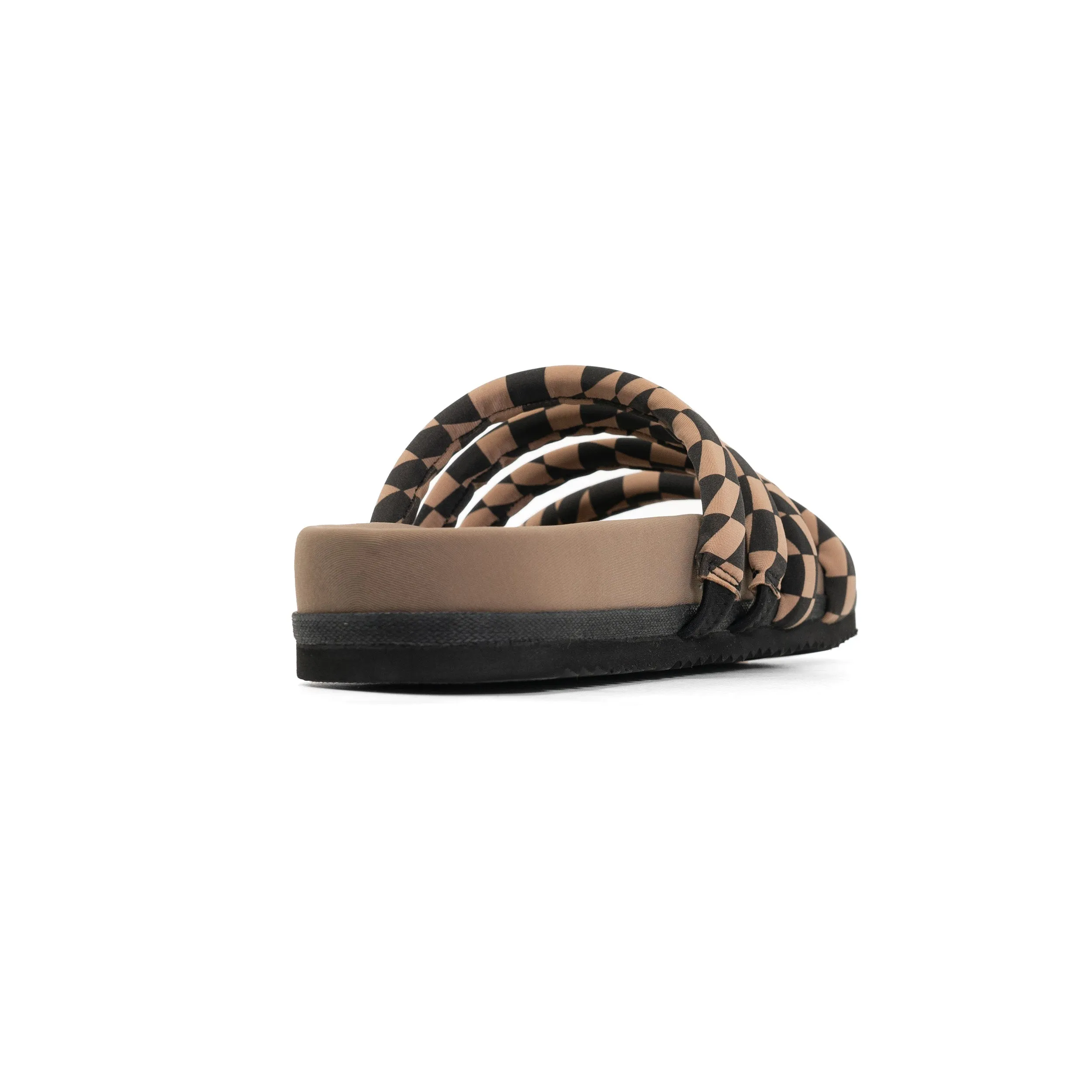 ROAM QUATTRO SANDAL BLACK & BEIGE WAVY CHECK NEOPRENE