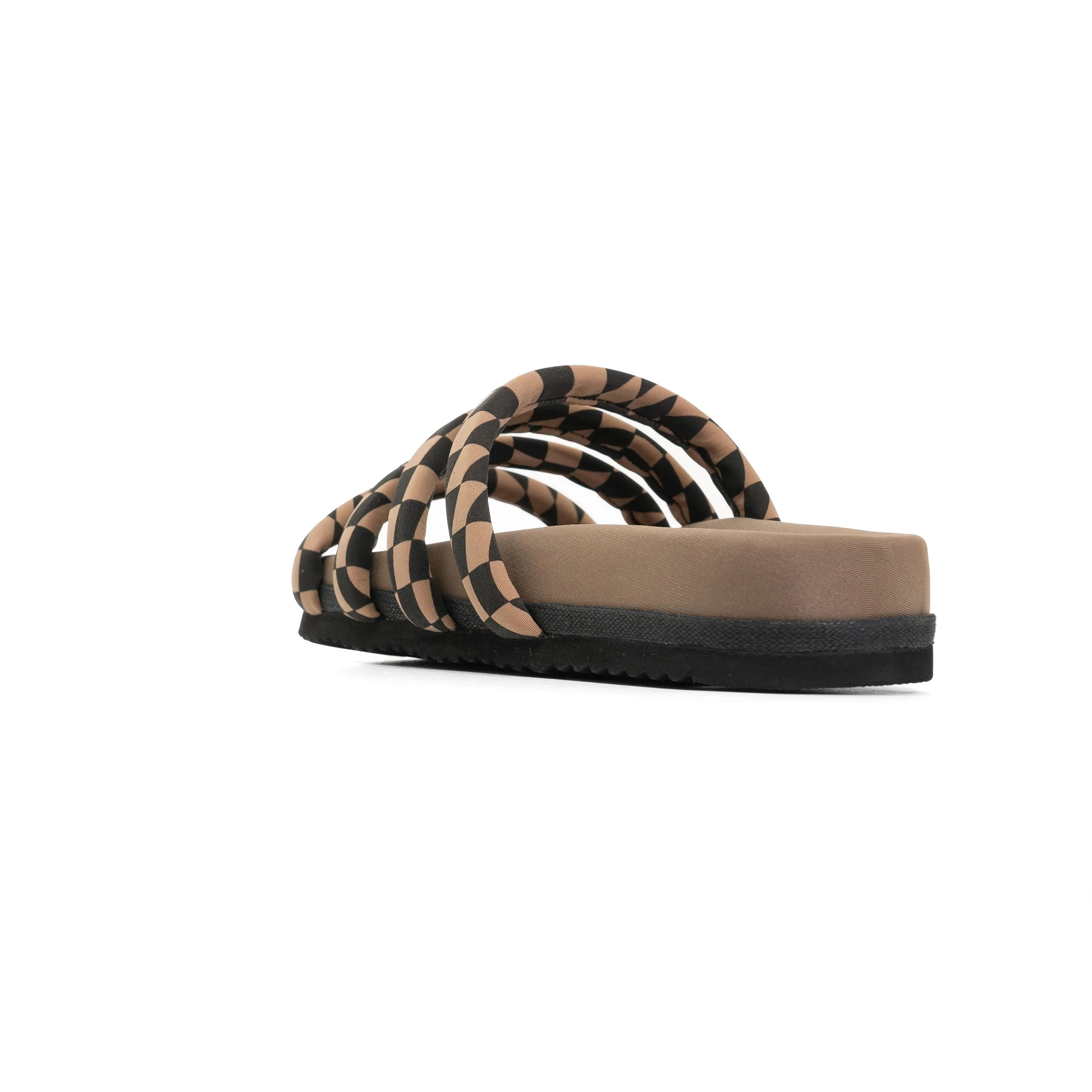 ROAM QUATTRO SANDAL BLACK & BEIGE WAVY CHECK NEOPRENE