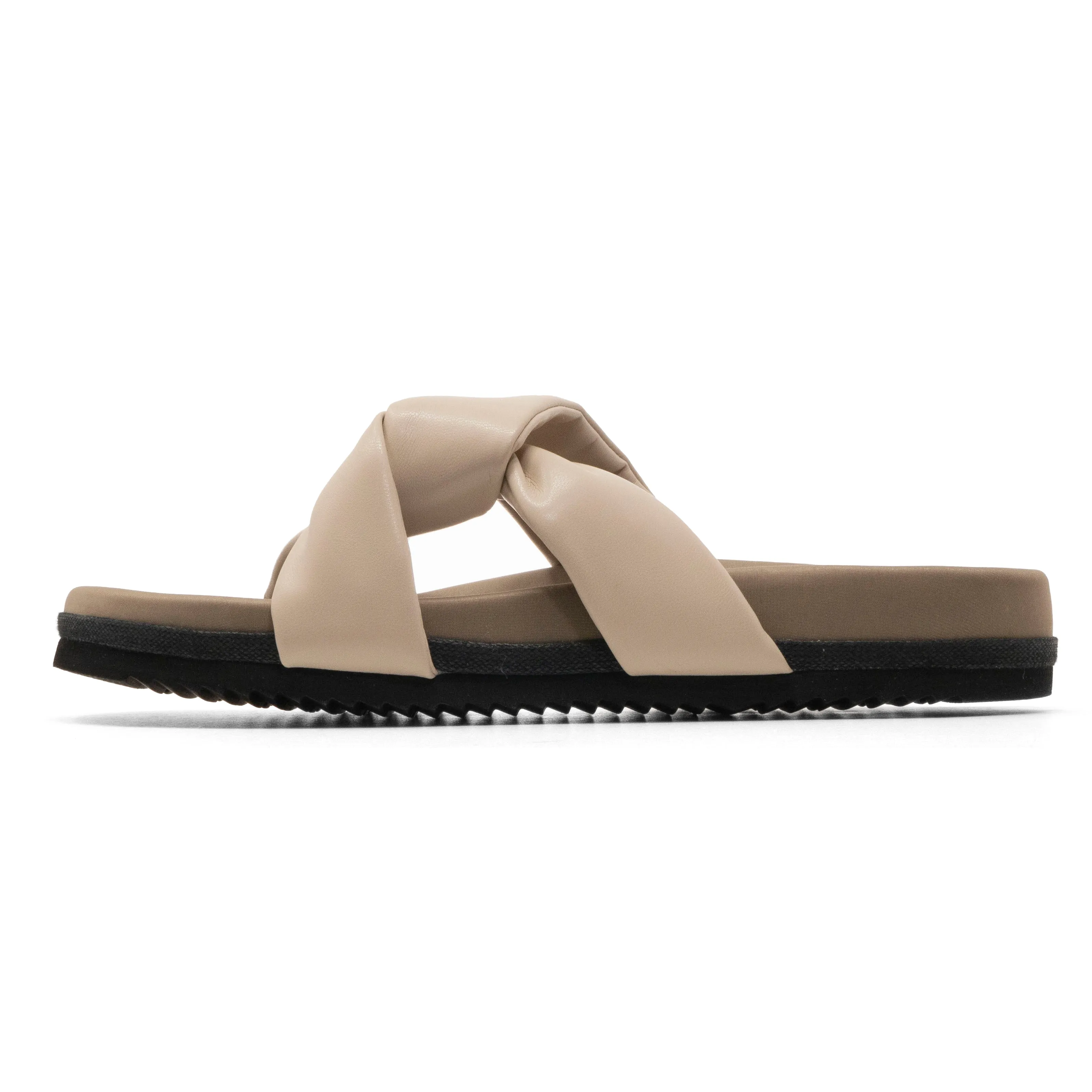 ROAM SIDE SLIP SANDAL CREAM VEGAN LEATHER