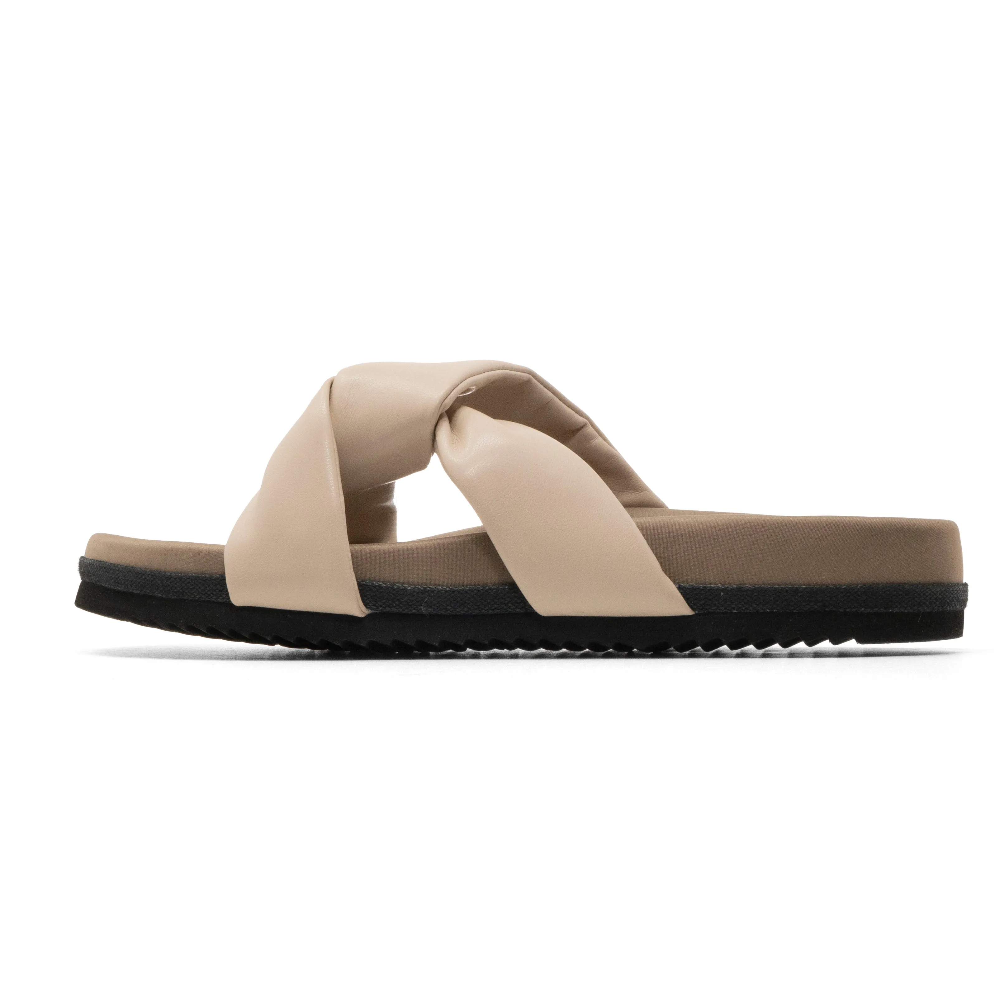 ROAM SIDE SLIP SANDAL CREAM VEGAN LEATHER
