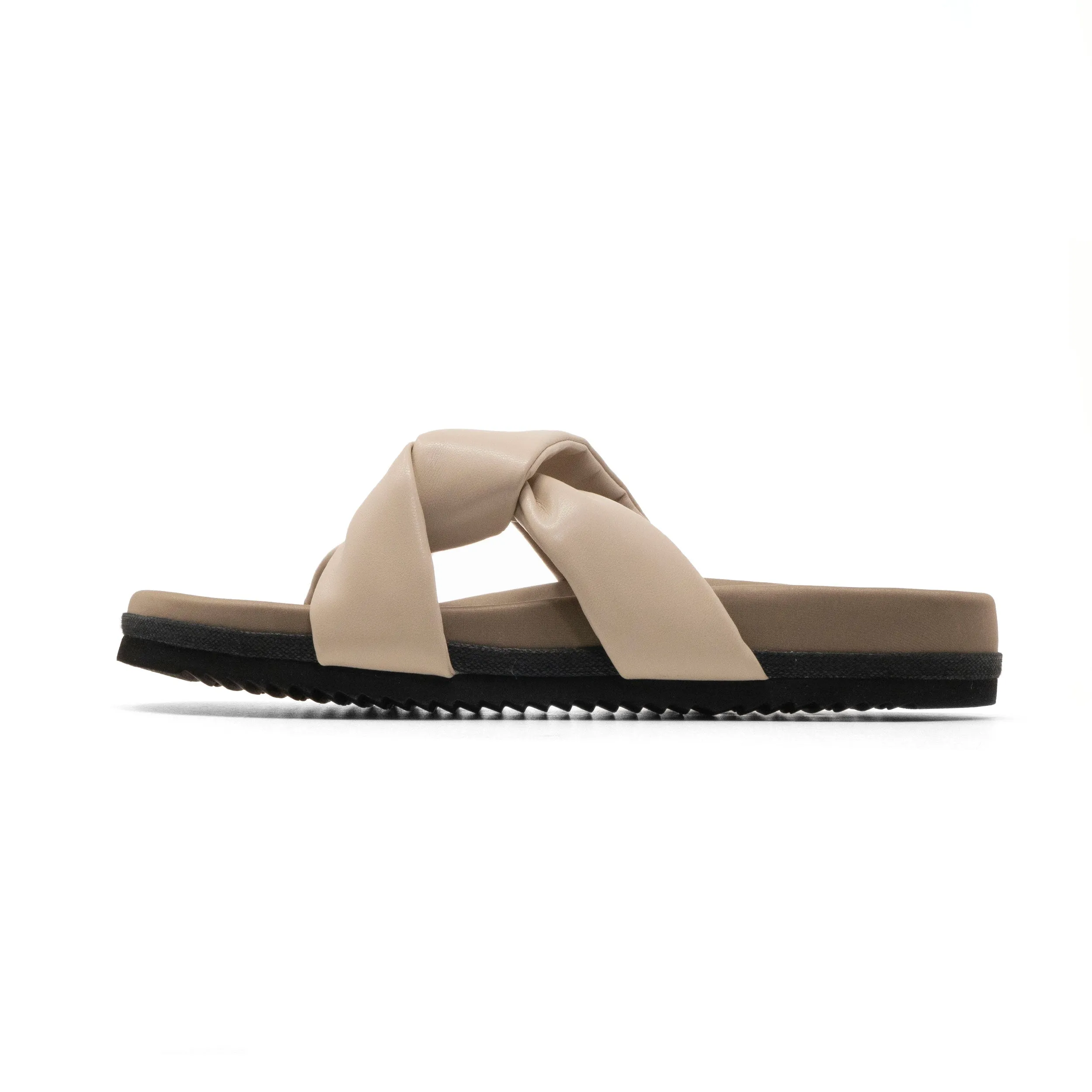 ROAM SIDE SLIP SANDAL CREAM VEGAN LEATHER