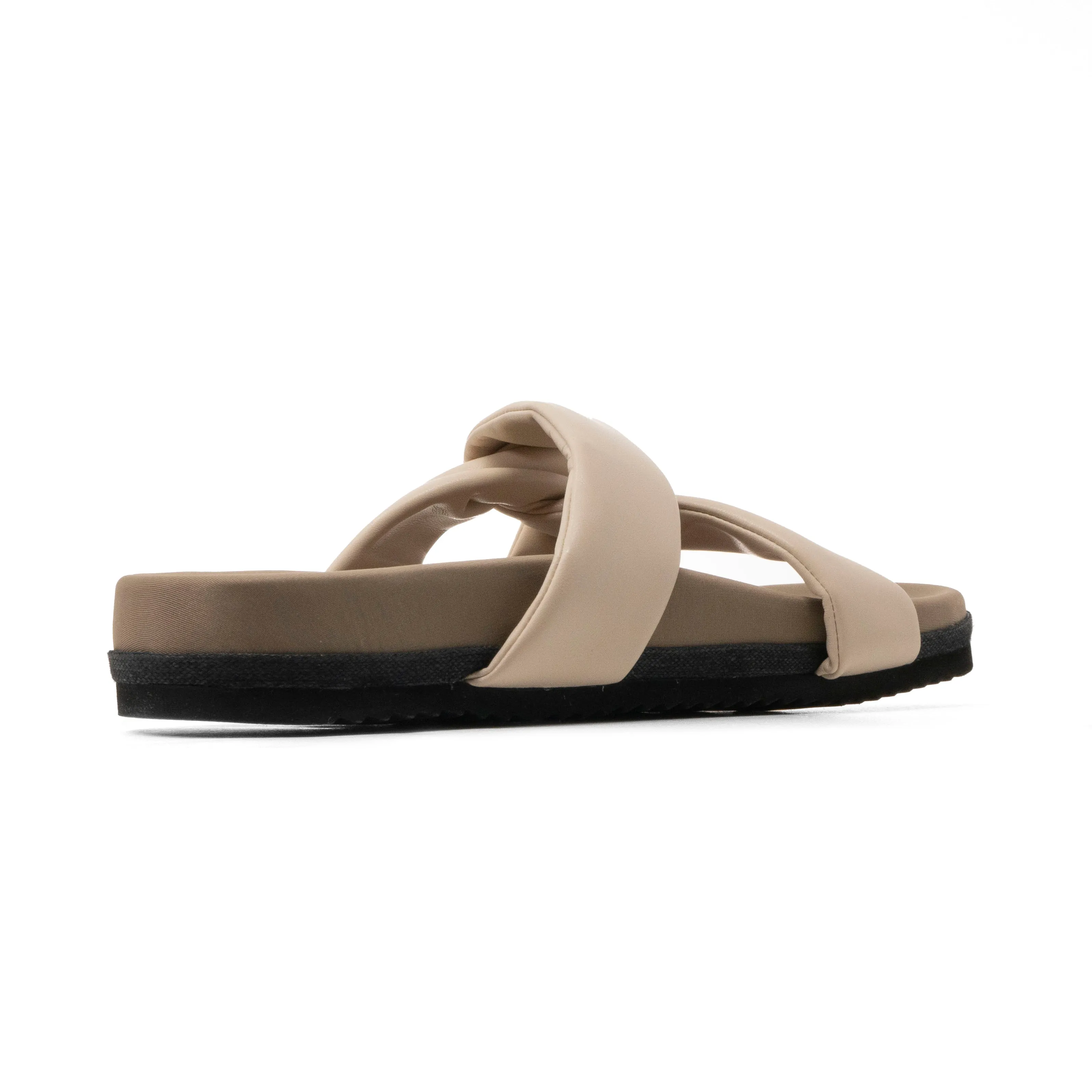 ROAM SIDE SLIP SANDAL CREAM VEGAN LEATHER