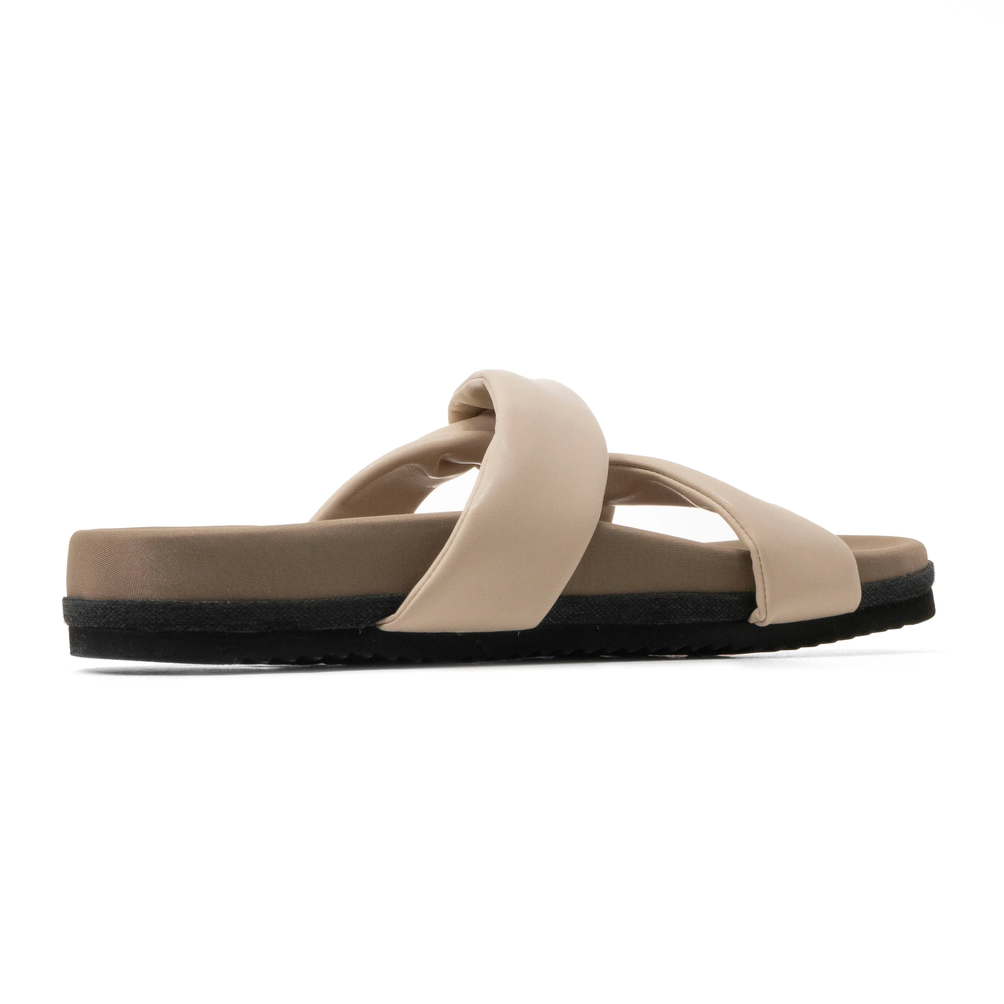 ROAM SIDE SLIP SANDAL CREAM VEGAN LEATHER
