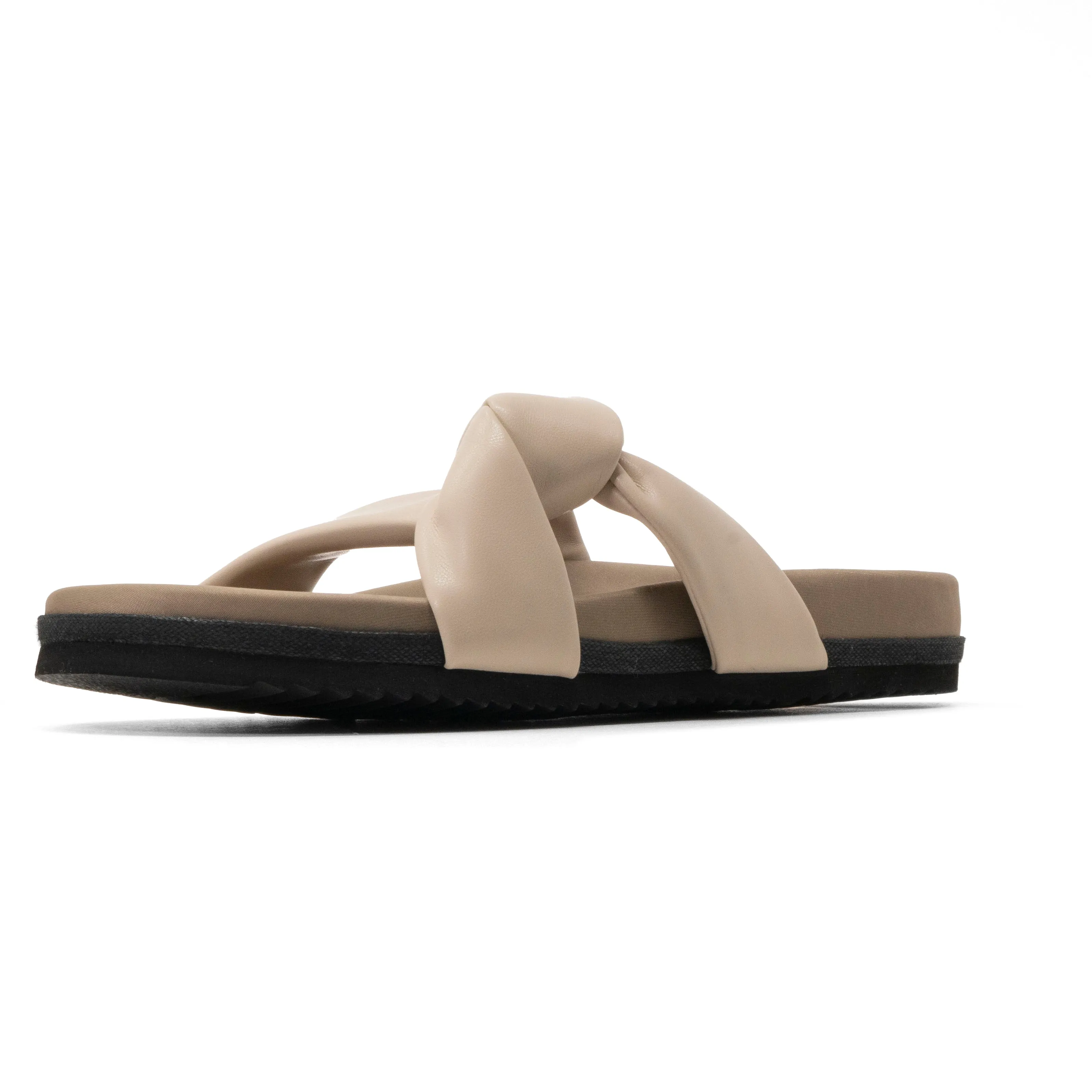 ROAM SIDE SLIP SANDAL CREAM VEGAN LEATHER