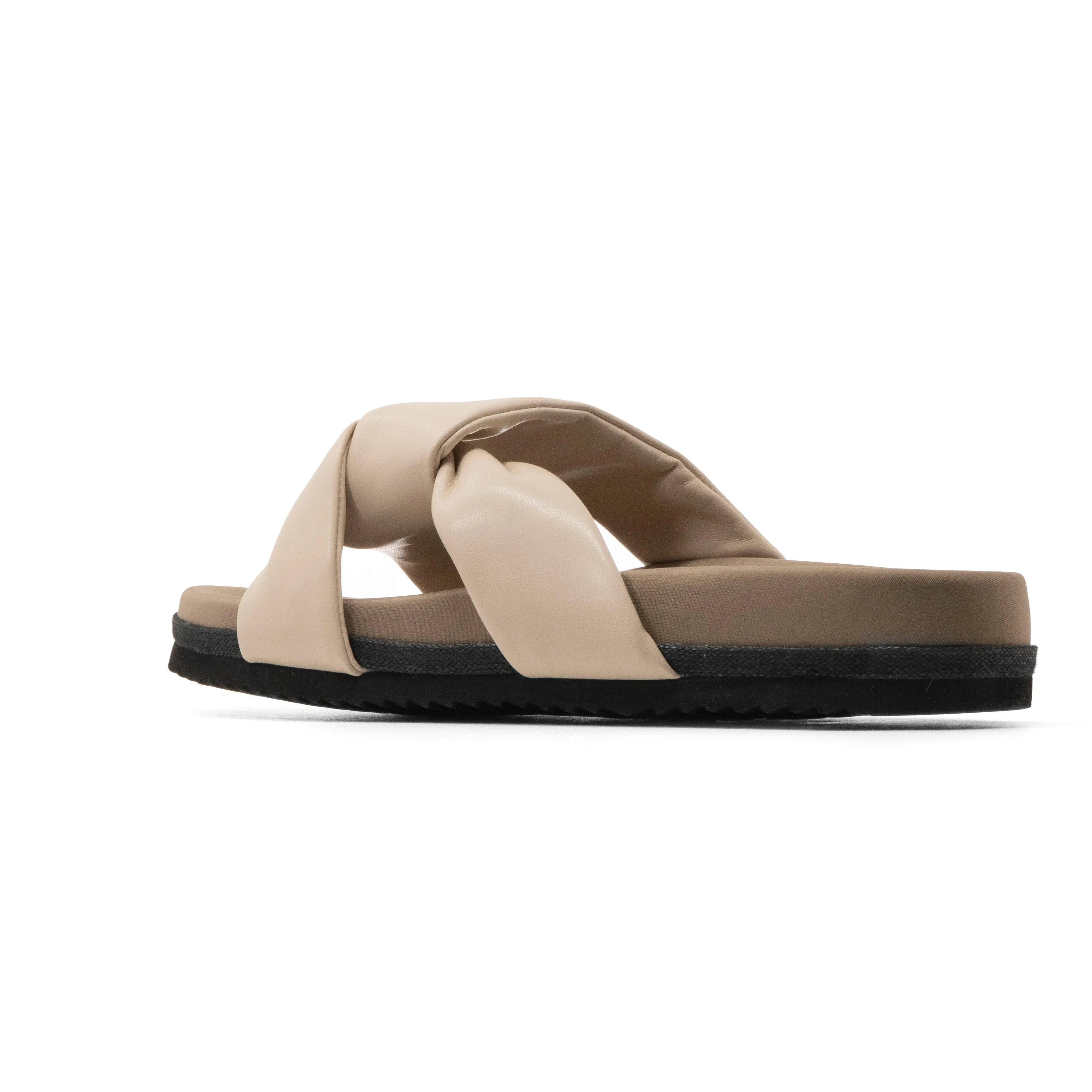 ROAM SIDE SLIP SANDAL CREAM VEGAN LEATHER