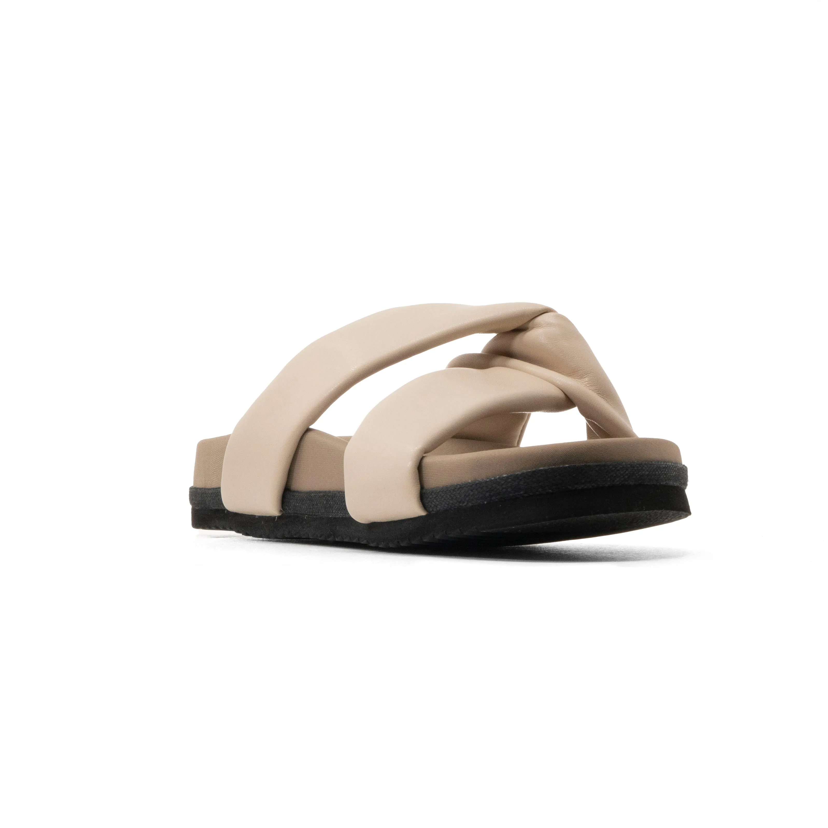ROAM SIDE SLIP SANDAL CREAM VEGAN LEATHER