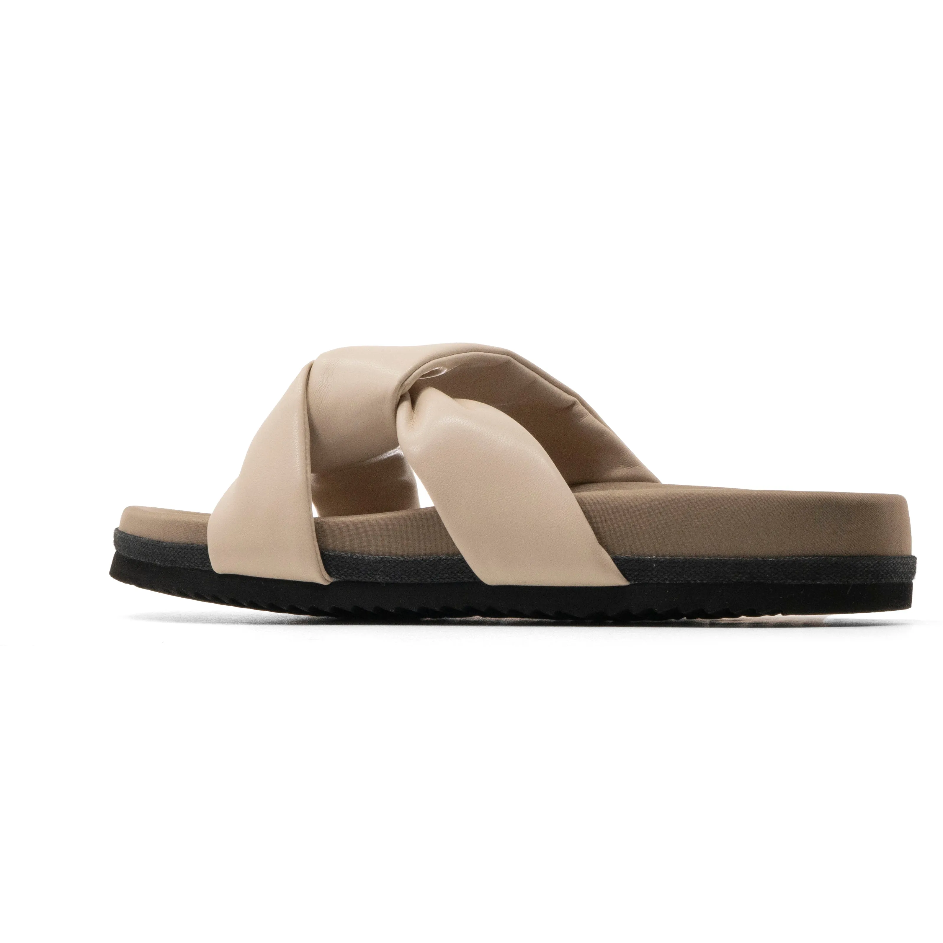 ROAM SIDE SLIP SANDAL CREAM VEGAN LEATHER