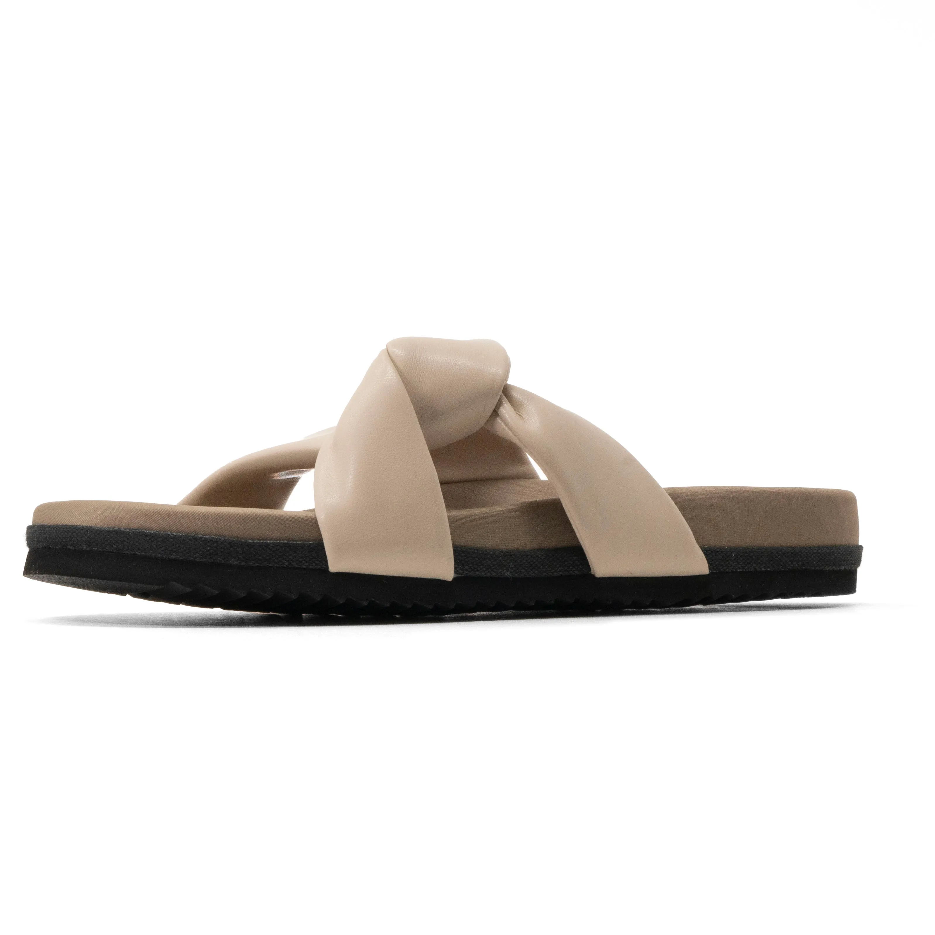 ROAM SIDE SLIP SANDAL CREAM VEGAN LEATHER