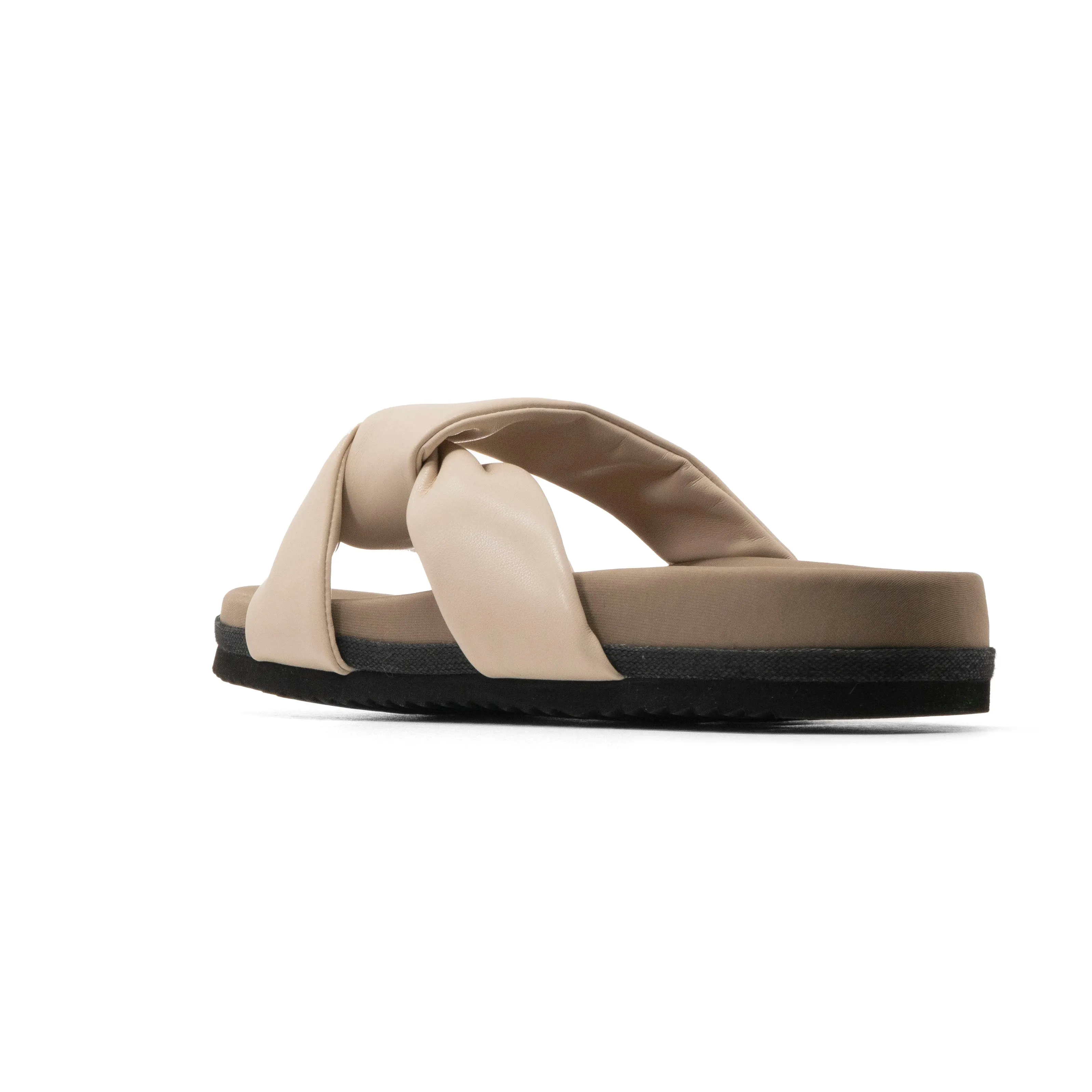 ROAM SIDE SLIP SANDAL CREAM VEGAN LEATHER