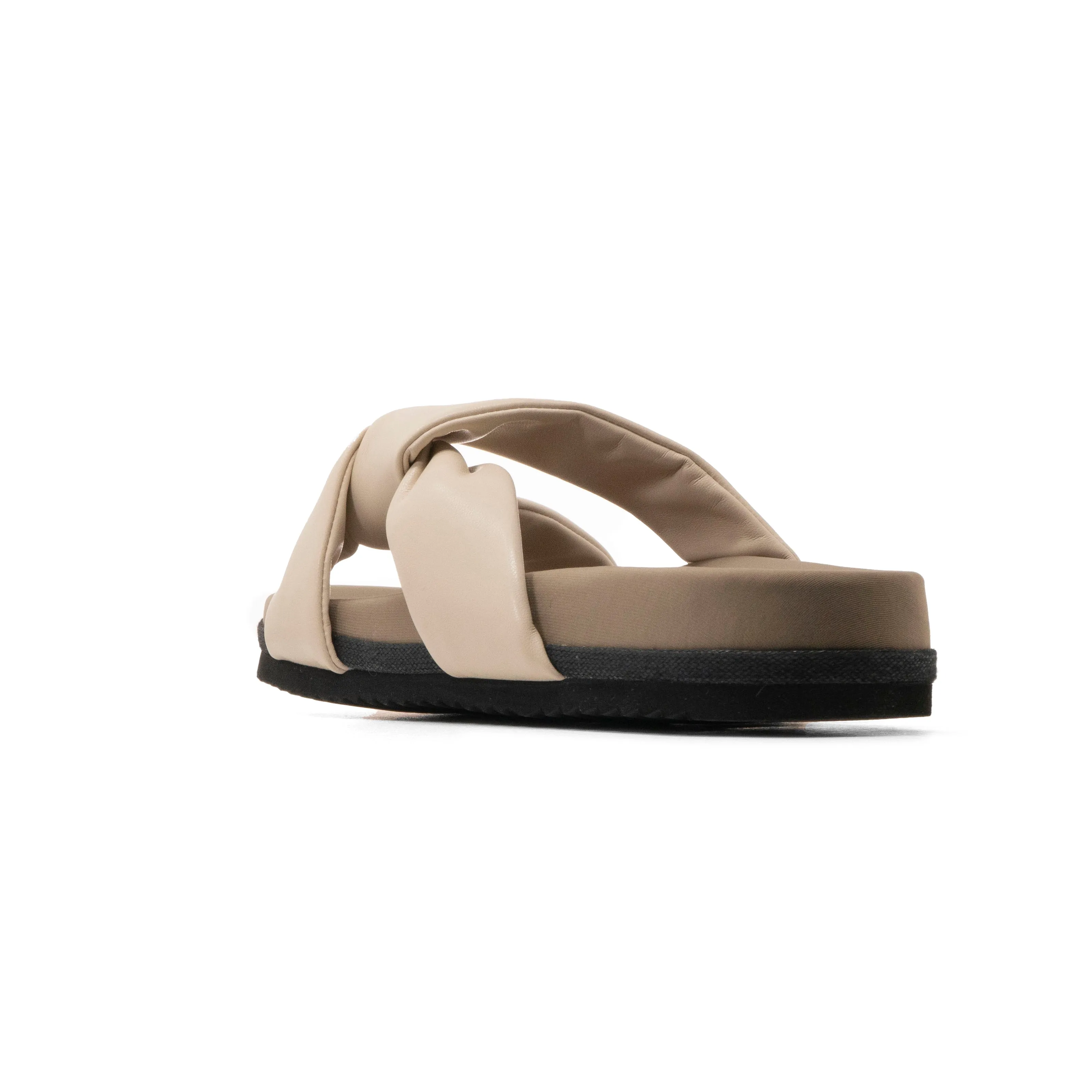 ROAM SIDE SLIP SANDAL CREAM VEGAN LEATHER