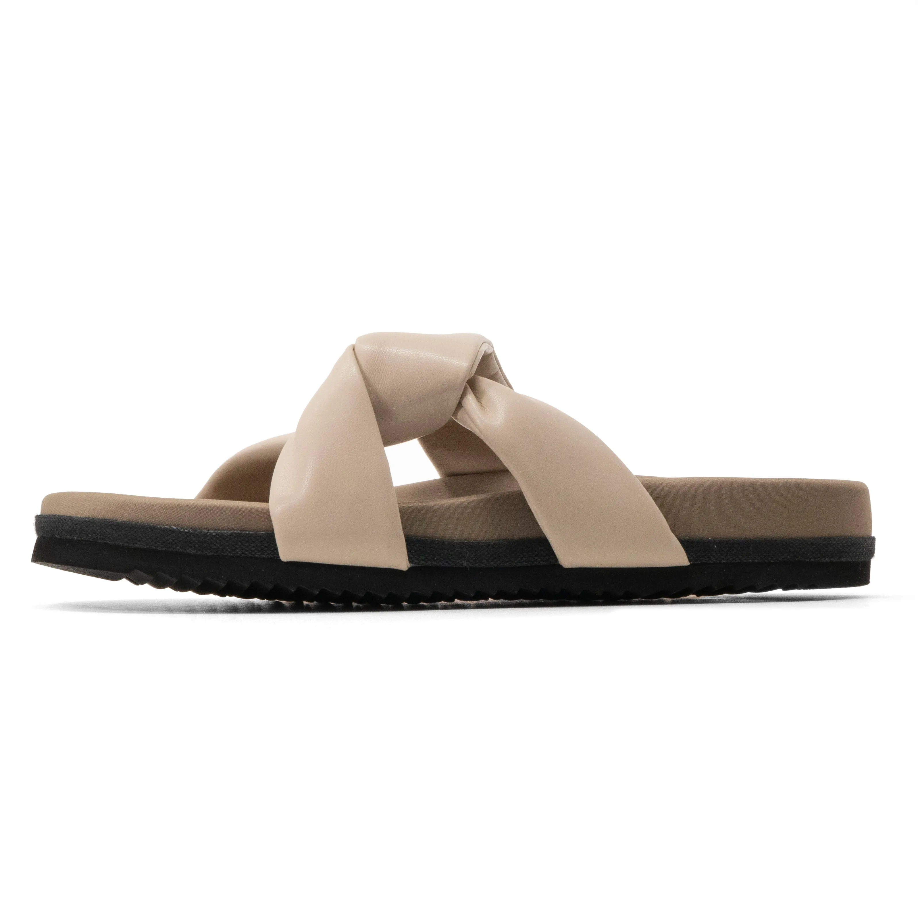 ROAM SIDE SLIP SANDAL CREAM VEGAN LEATHER
