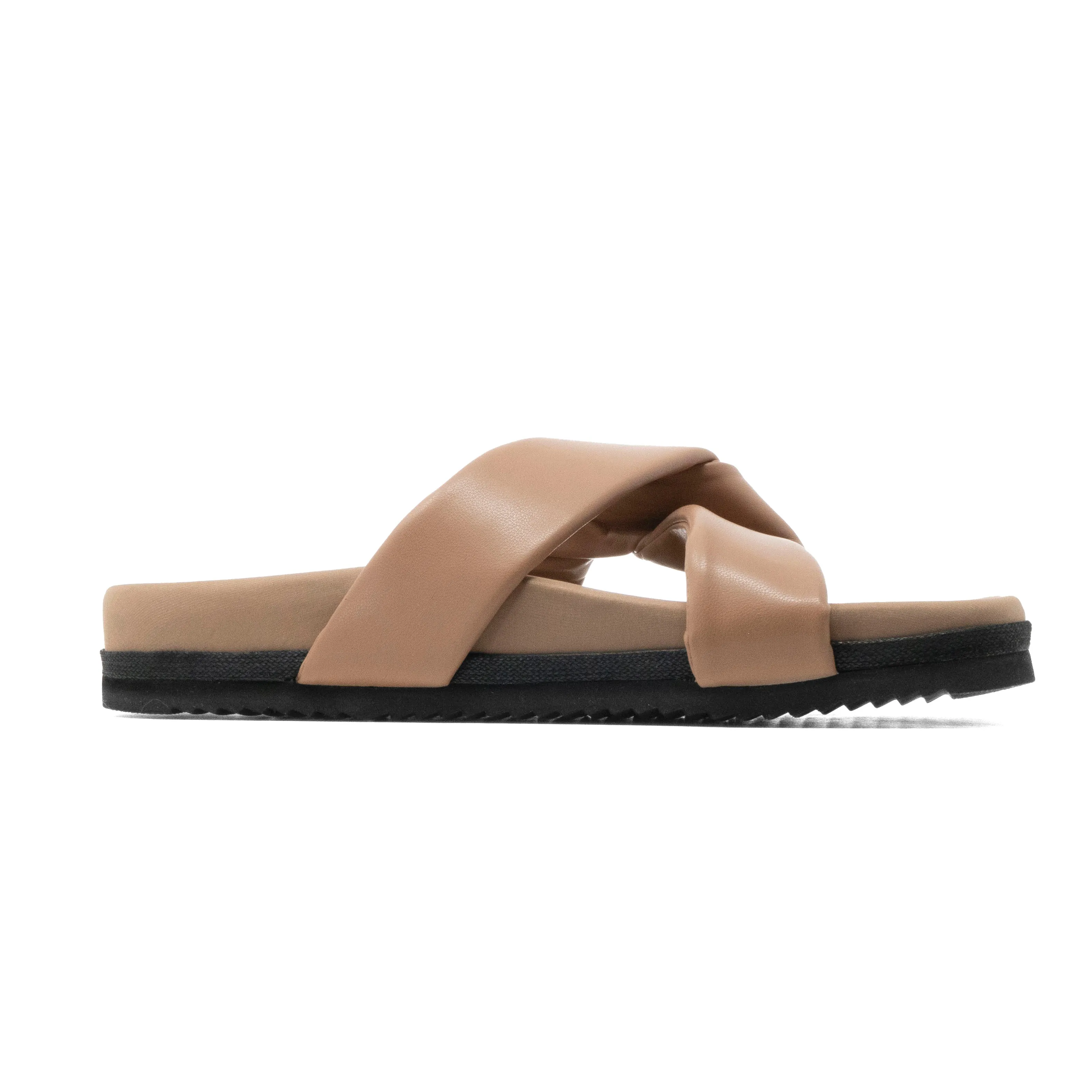 ROAM SIDE SLIP SANDAL NUDE VEGAN LEATHER