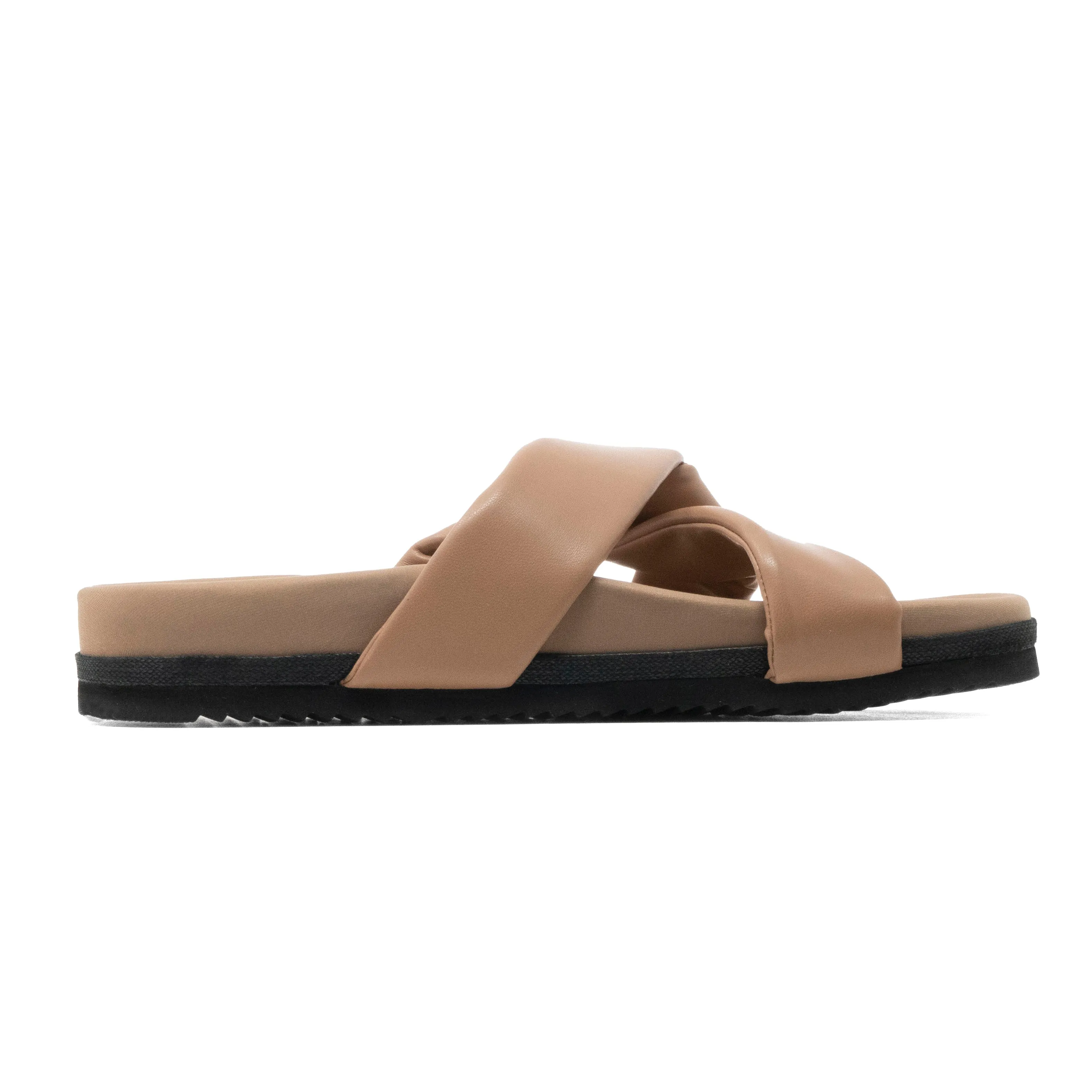 ROAM SIDE SLIP SANDAL NUDE VEGAN LEATHER