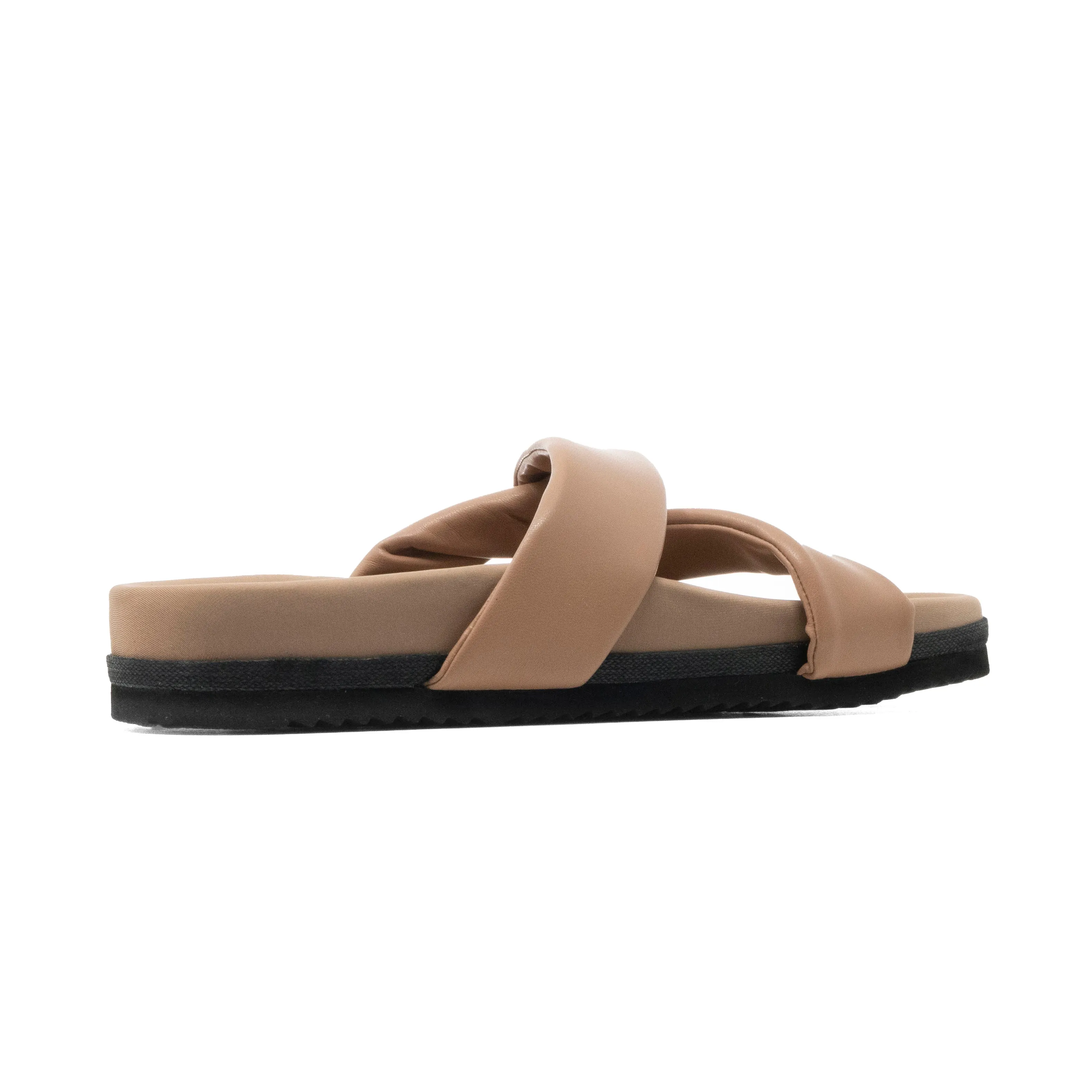 ROAM SIDE SLIP SANDAL NUDE VEGAN LEATHER