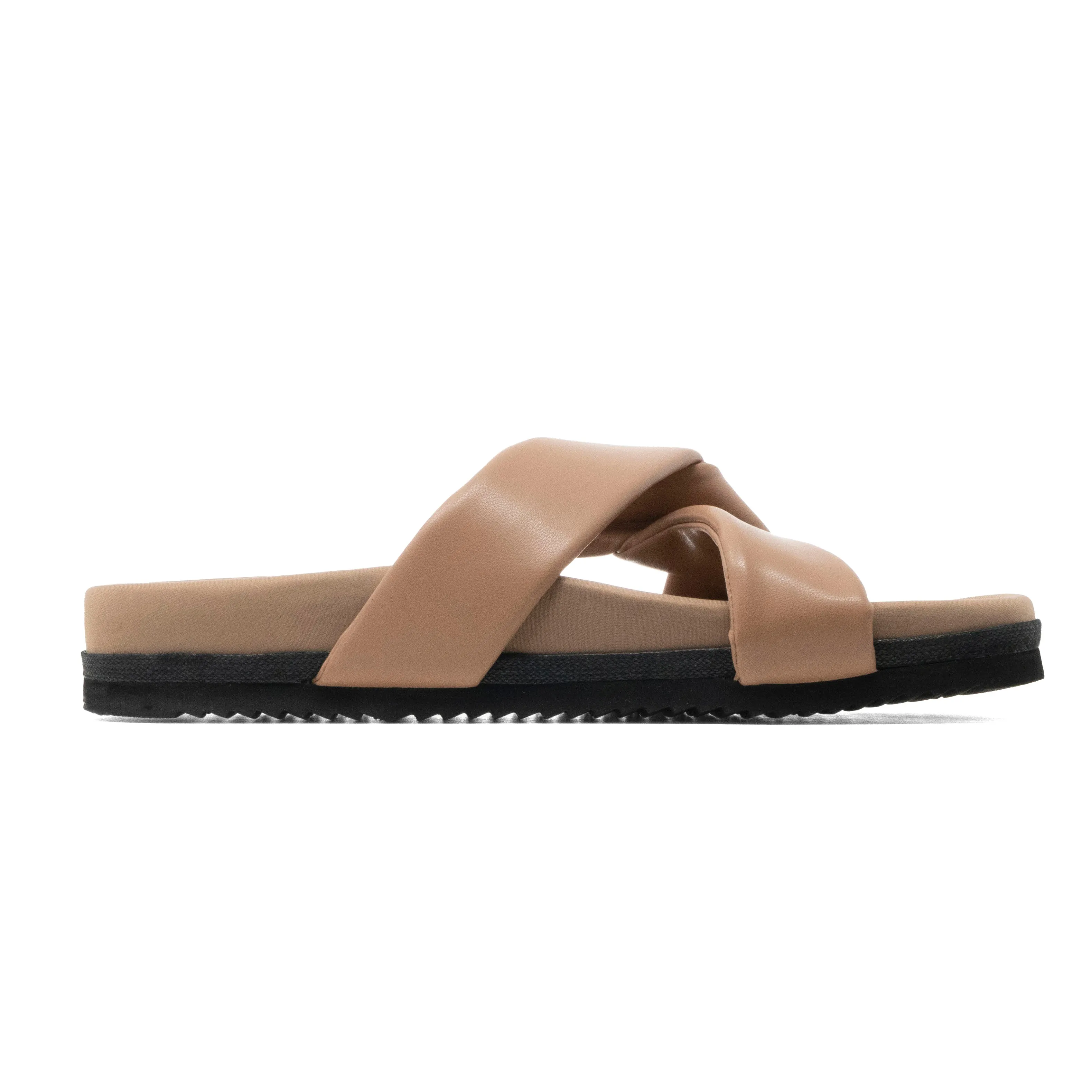 ROAM SIDE SLIP SANDAL NUDE VEGAN LEATHER