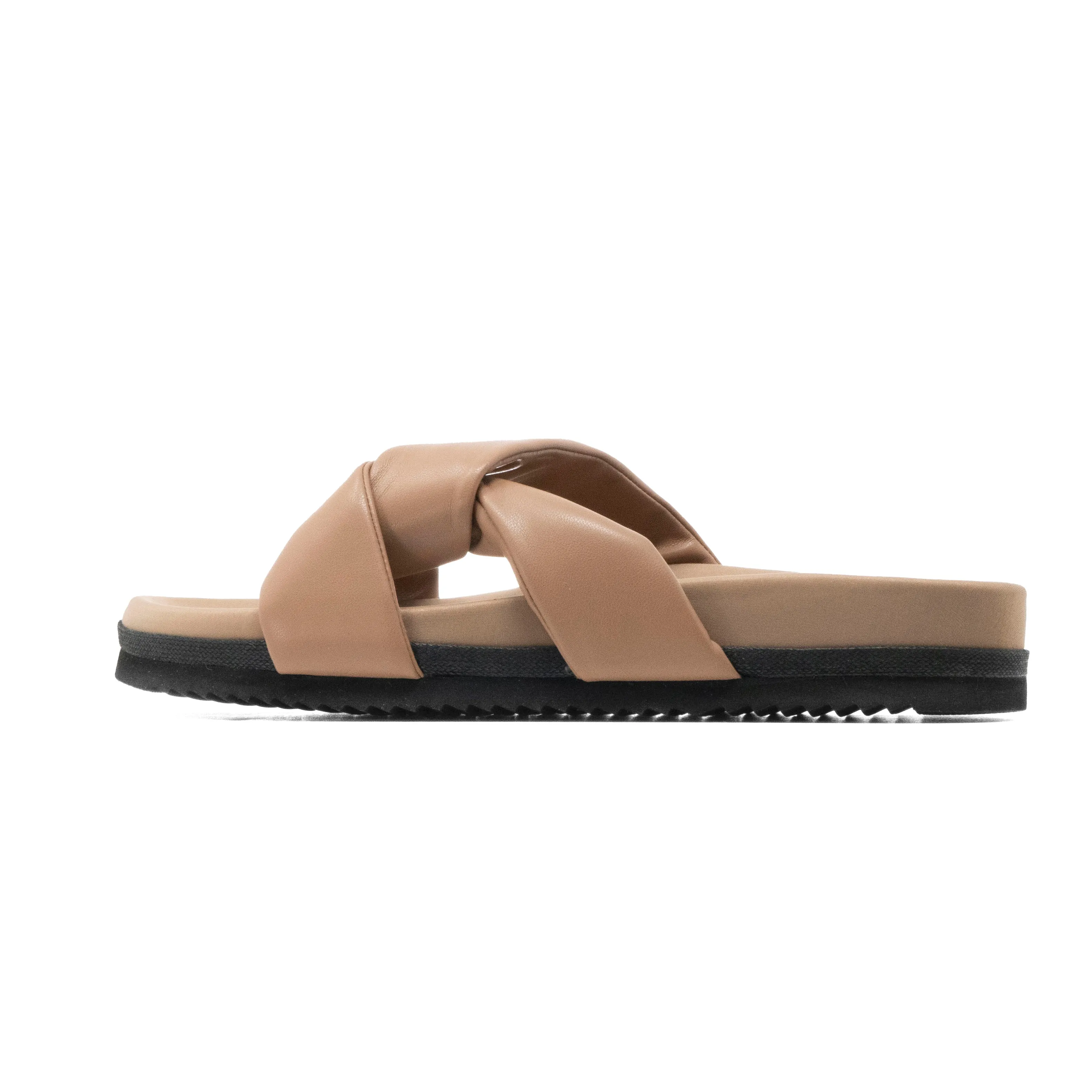 ROAM SIDE SLIP SANDAL NUDE VEGAN LEATHER