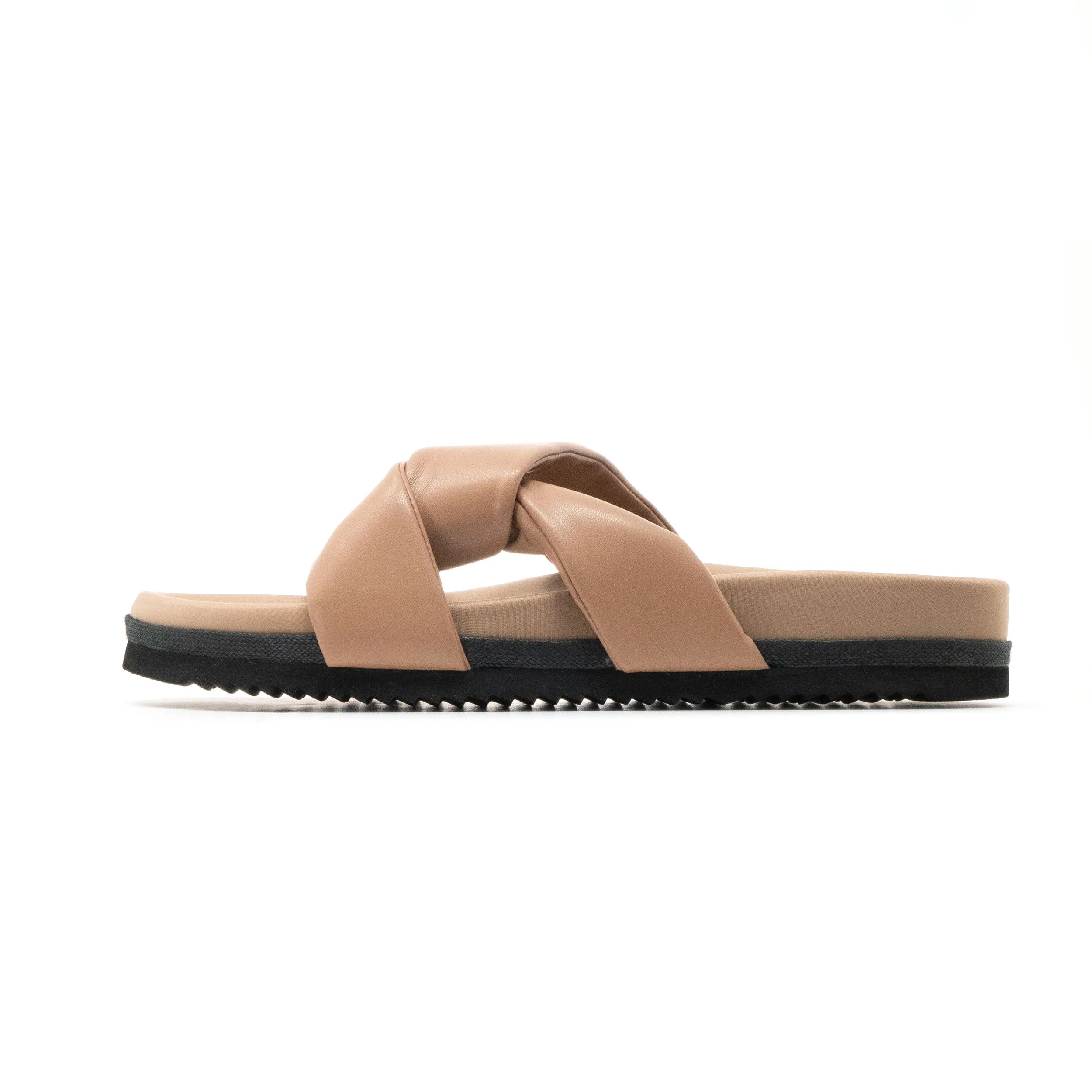 ROAM SIDE SLIP SANDAL NUDE VEGAN LEATHER