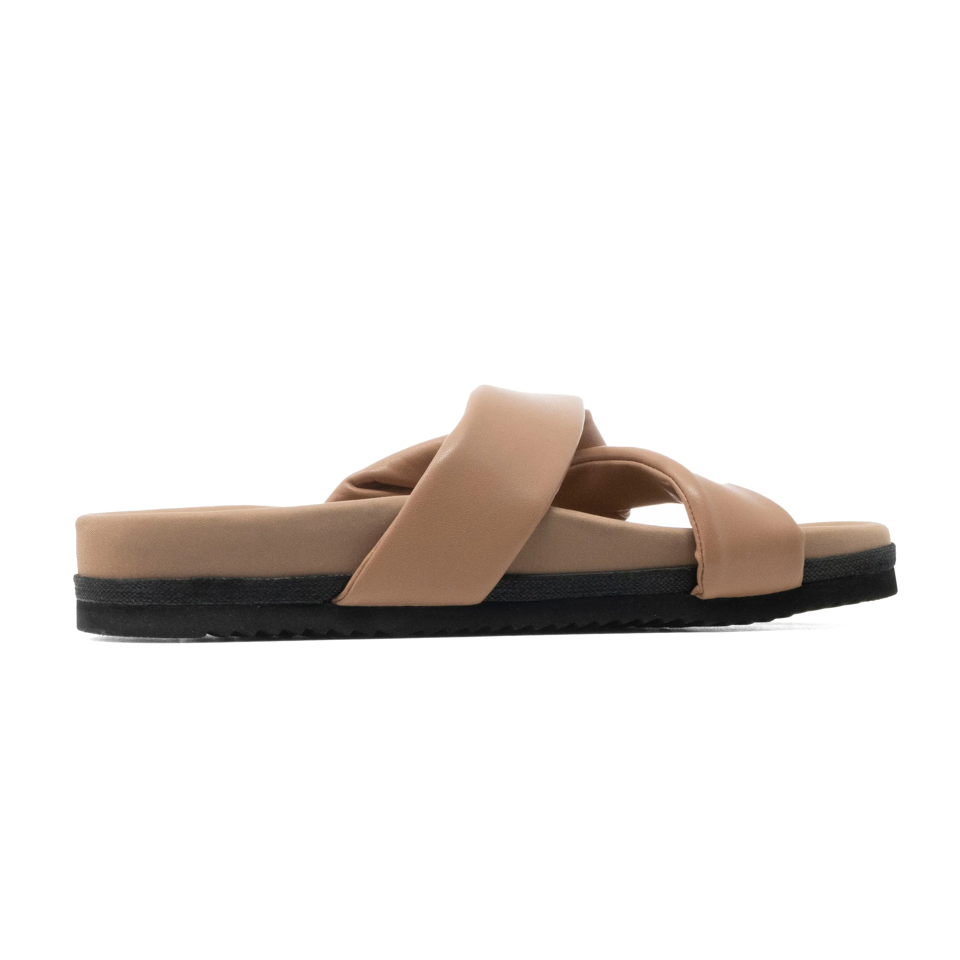 ROAM SIDE SLIP SANDAL NUDE VEGAN LEATHER