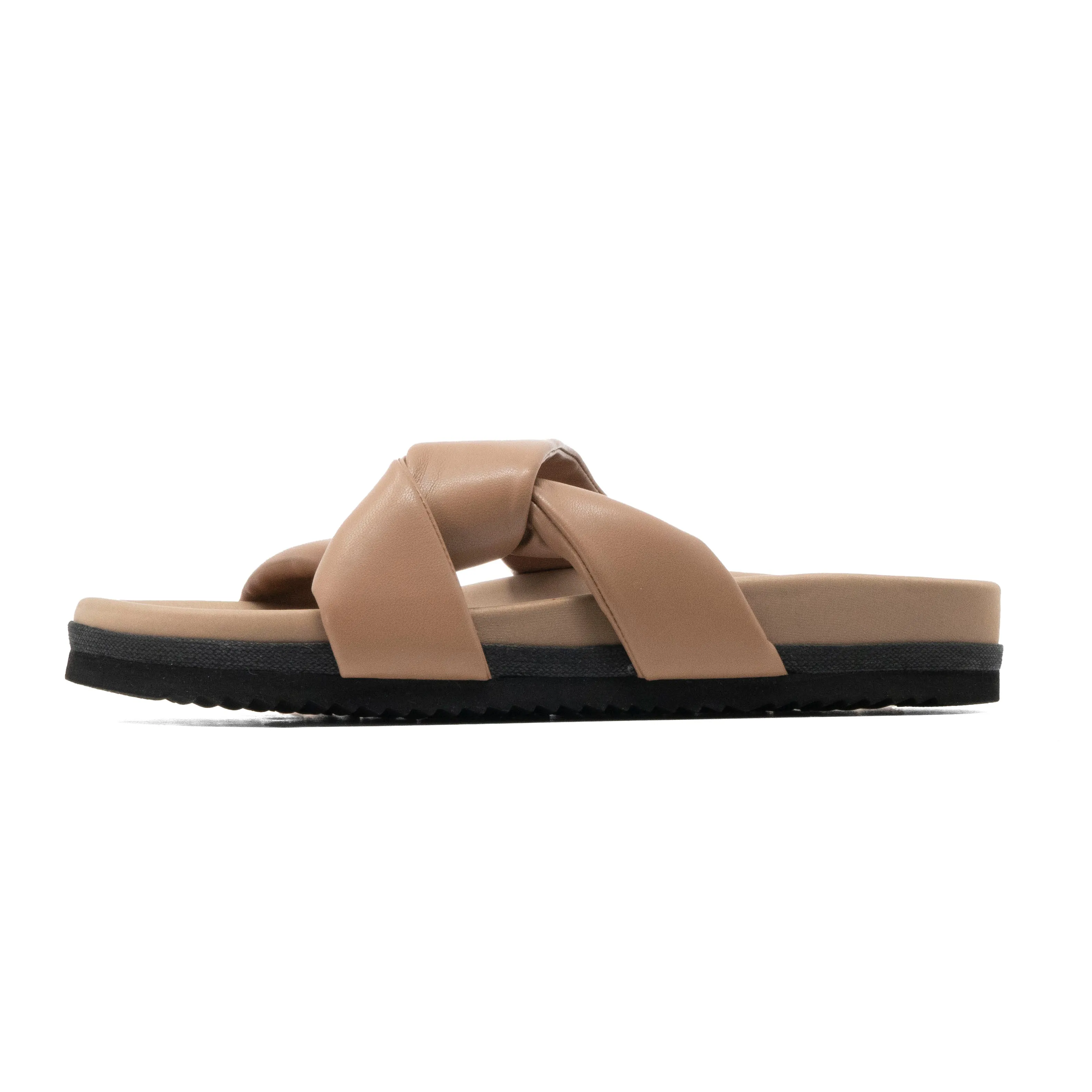ROAM SIDE SLIP SANDAL NUDE VEGAN LEATHER