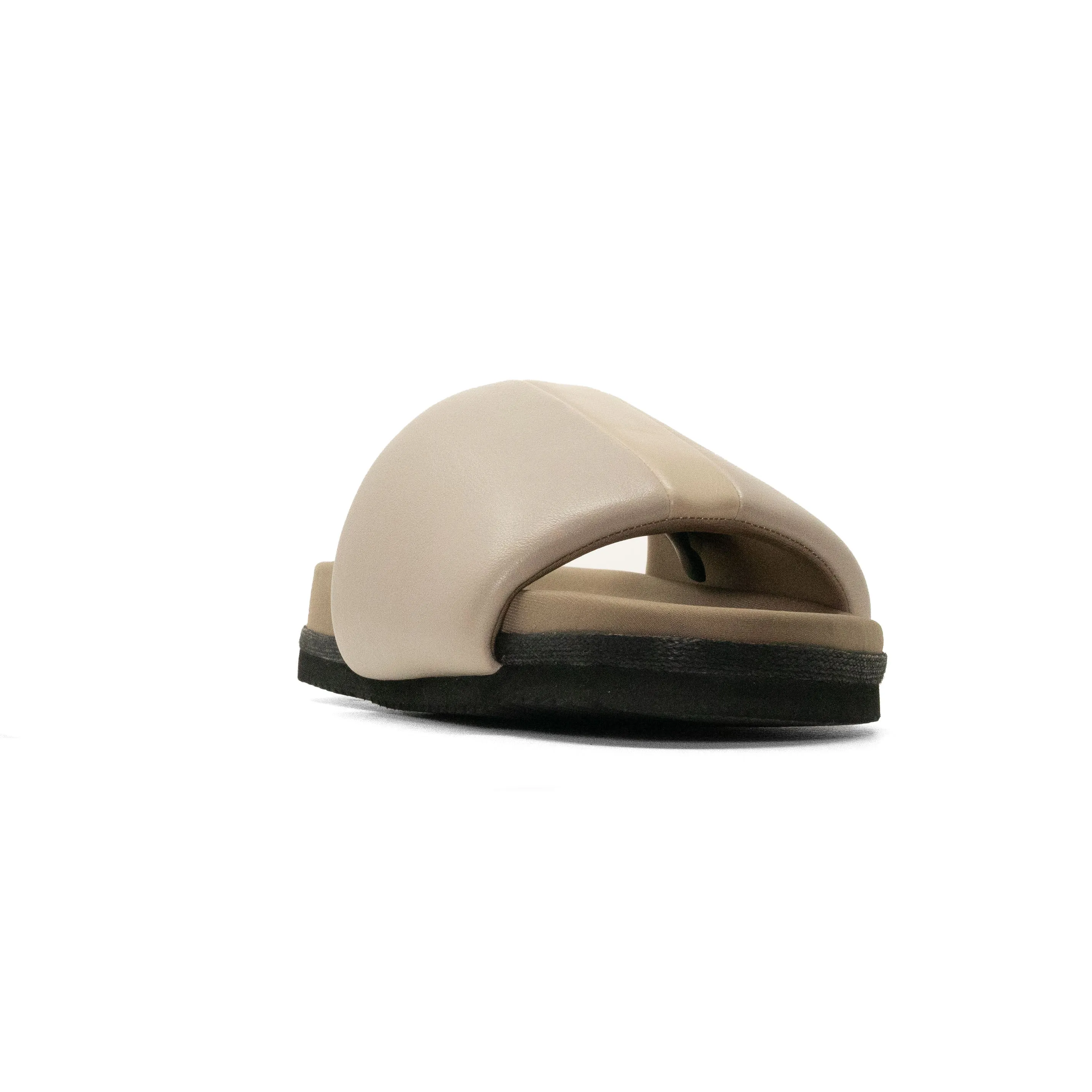 ROAM STRIPE SLIDER CEMENT & CREAM VEGAN LEATHER