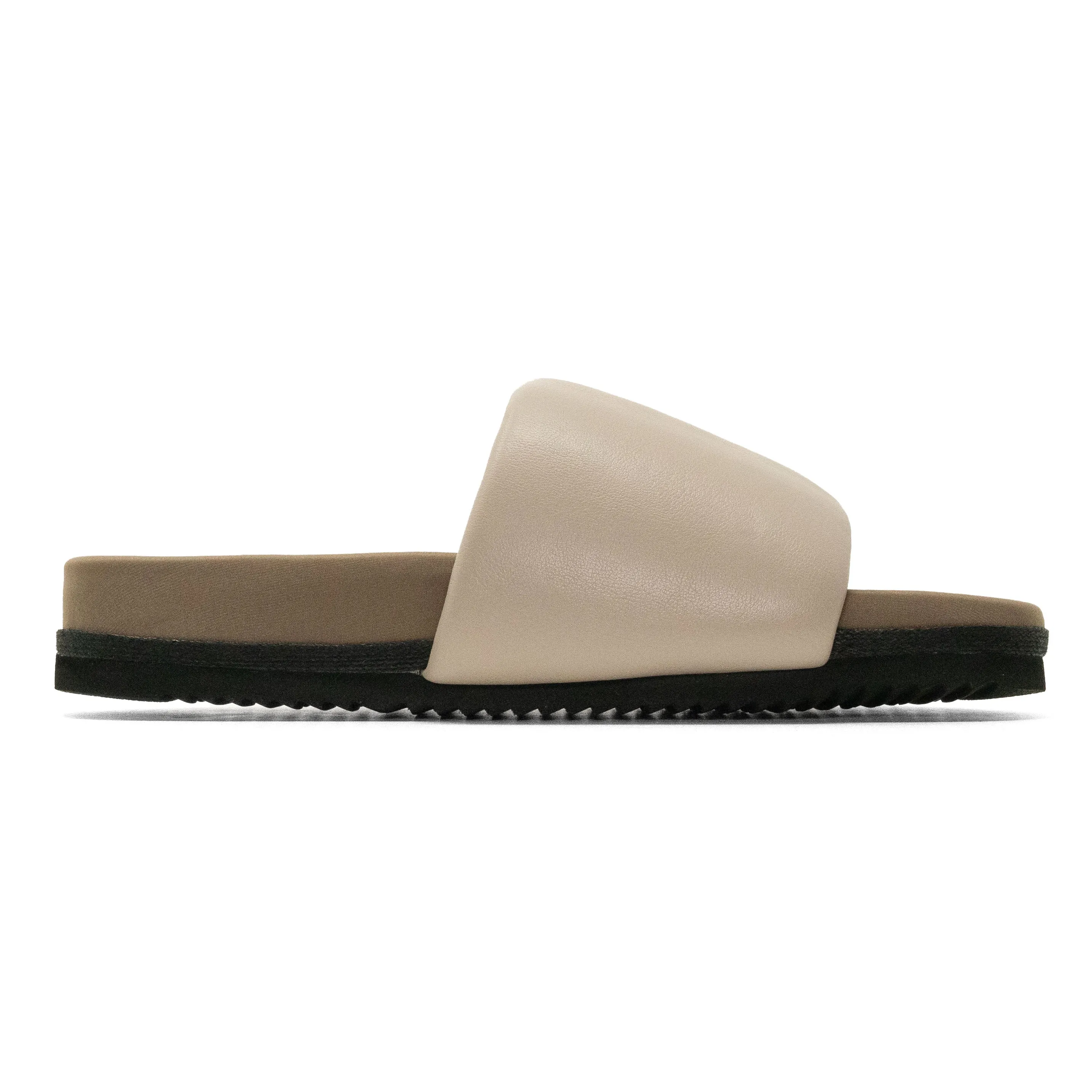 ROAM STRIPE SLIDER CEMENT & CREAM VEGAN LEATHER