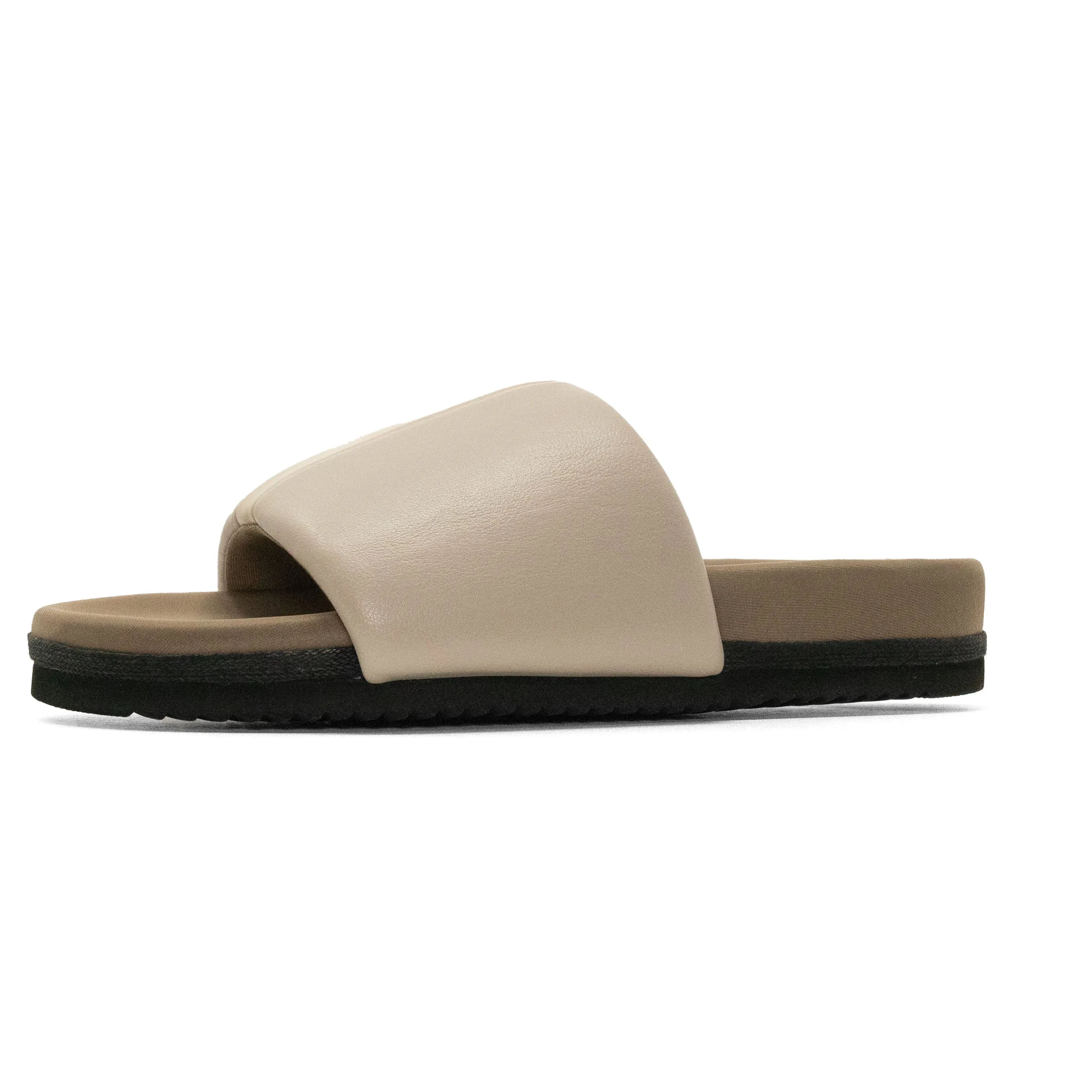 ROAM STRIPE SLIDER CEMENT & CREAM VEGAN LEATHER
