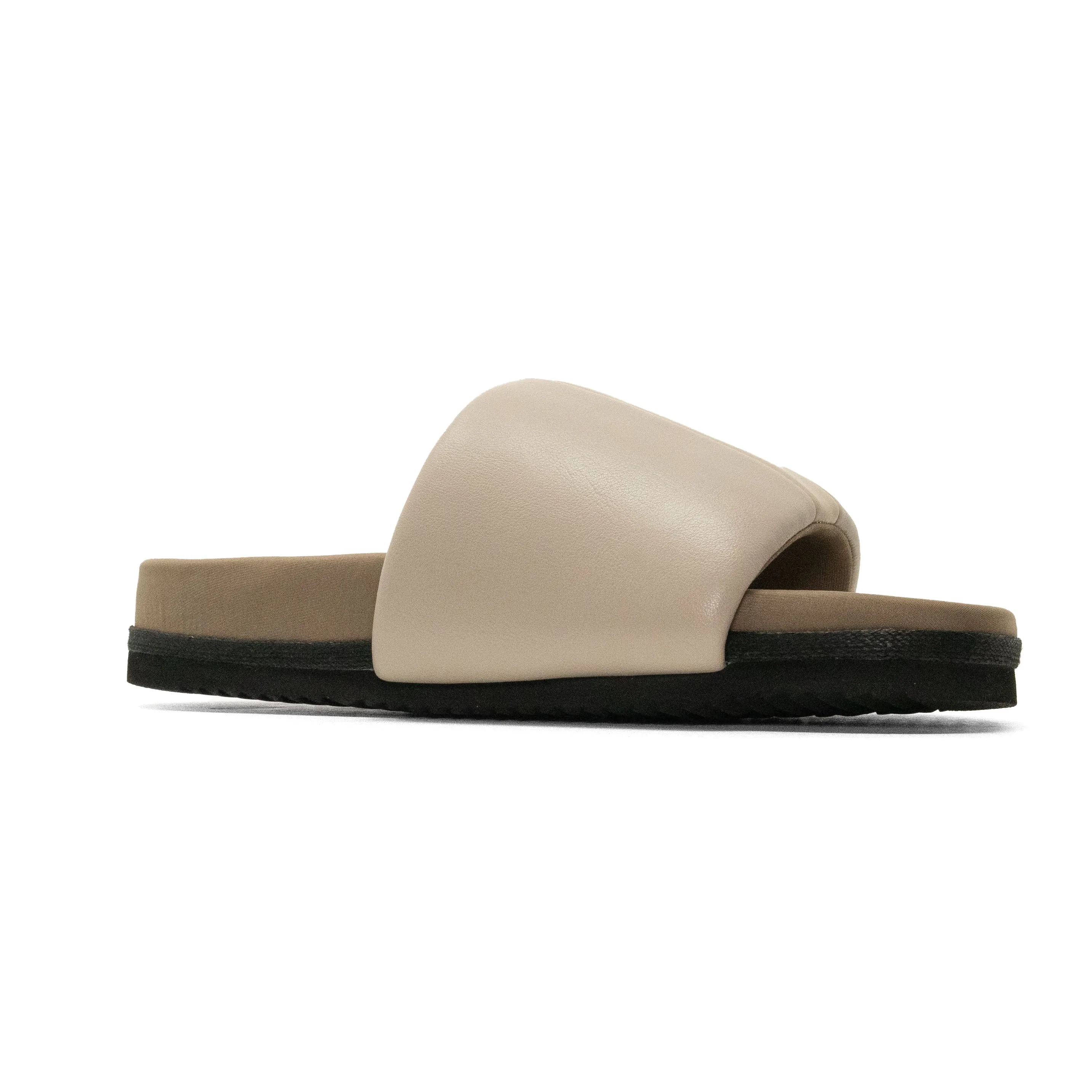 ROAM STRIPE SLIDER CEMENT & CREAM VEGAN LEATHER