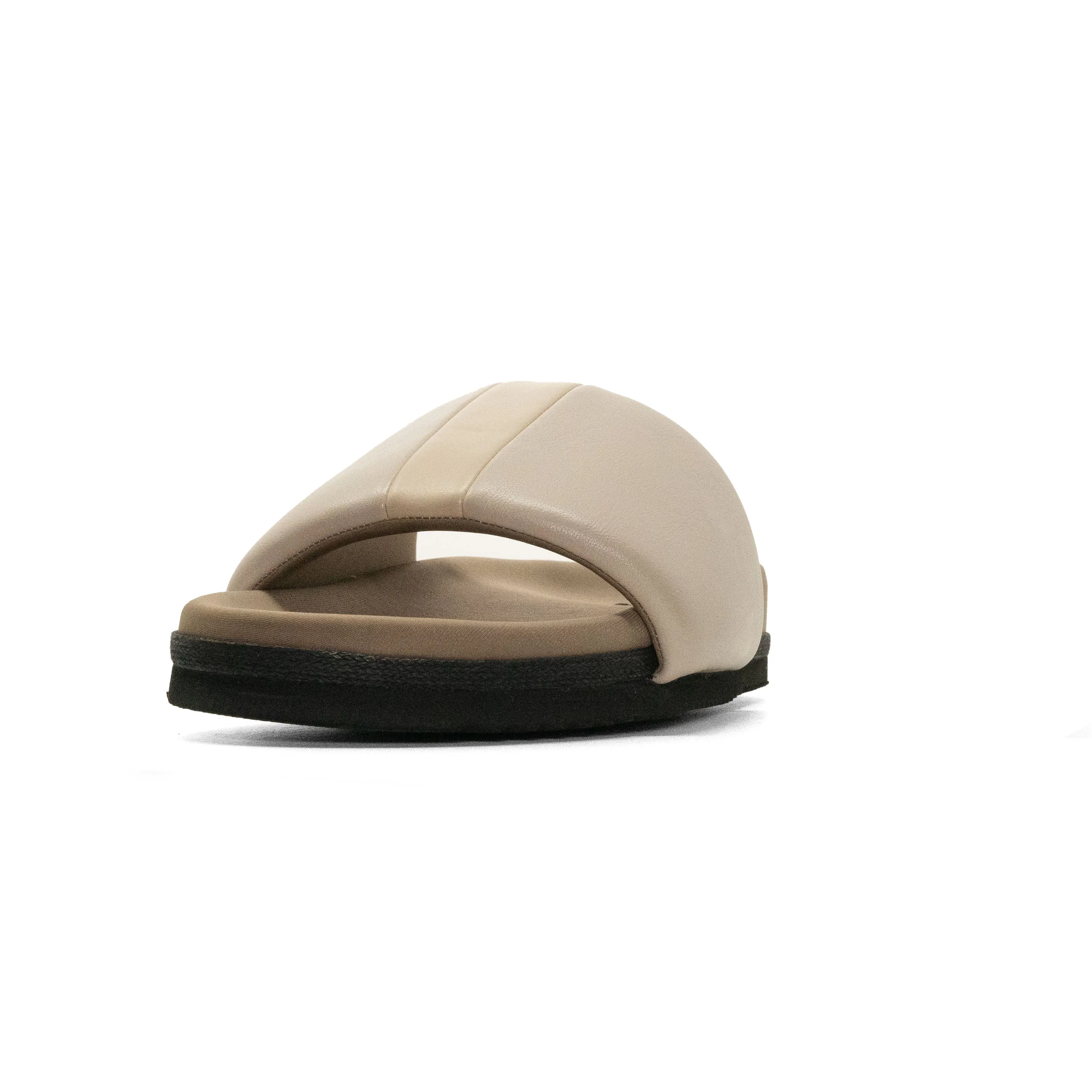 ROAM STRIPE SLIDER CEMENT & CREAM VEGAN LEATHER