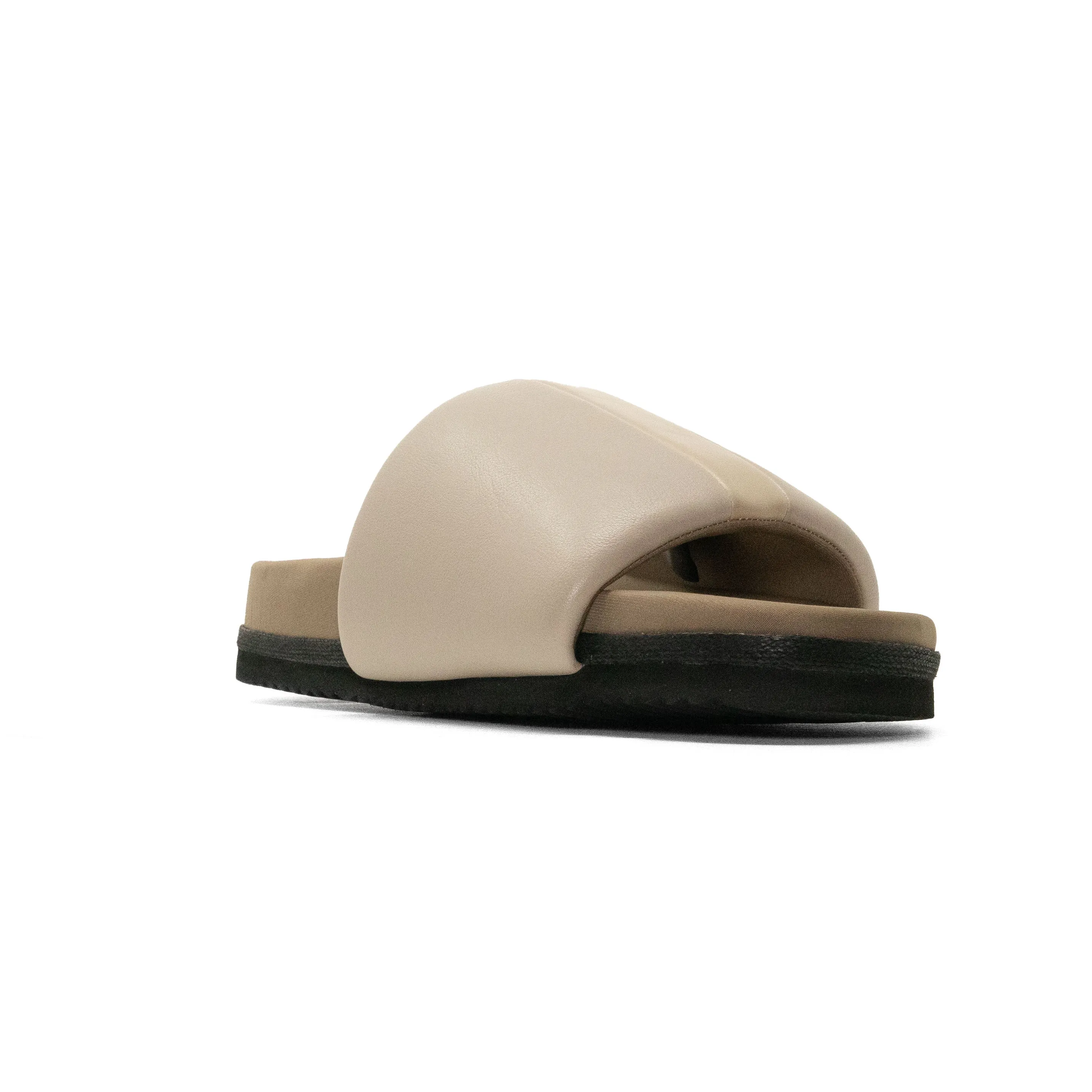 ROAM STRIPE SLIDER CEMENT & CREAM VEGAN LEATHER