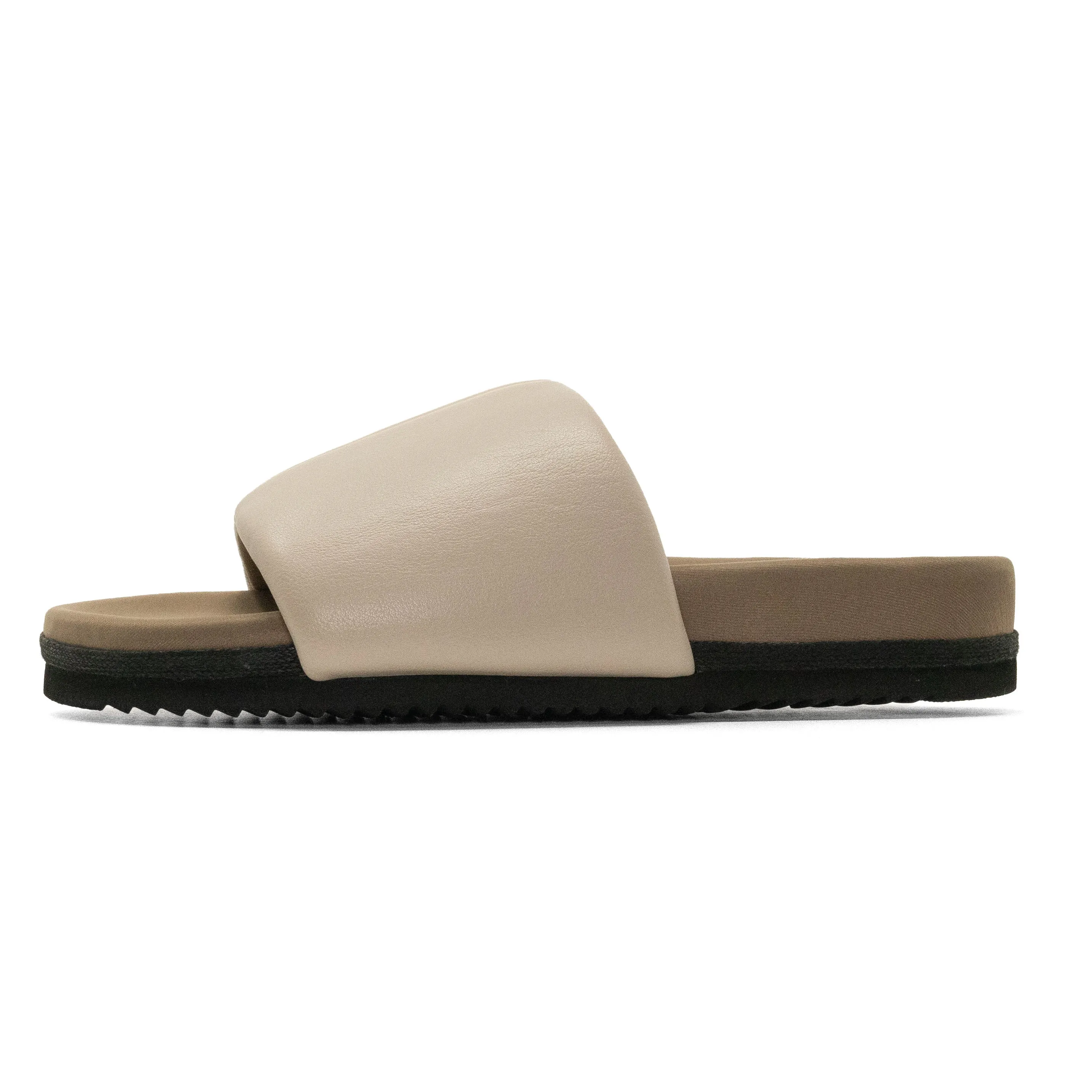ROAM STRIPE SLIDER CEMENT & CREAM VEGAN LEATHER