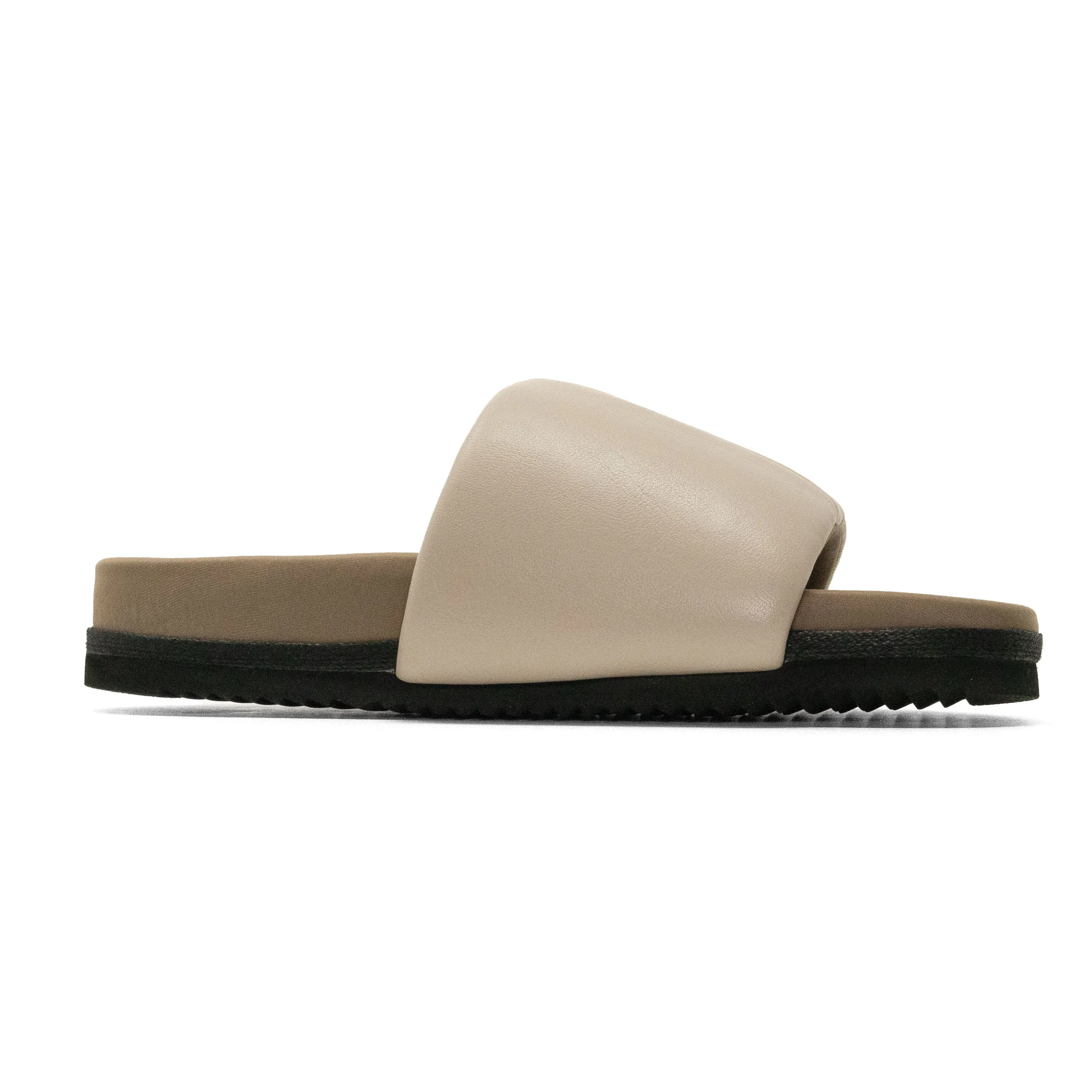 ROAM STRIPE SLIDER CEMENT & CREAM VEGAN LEATHER
